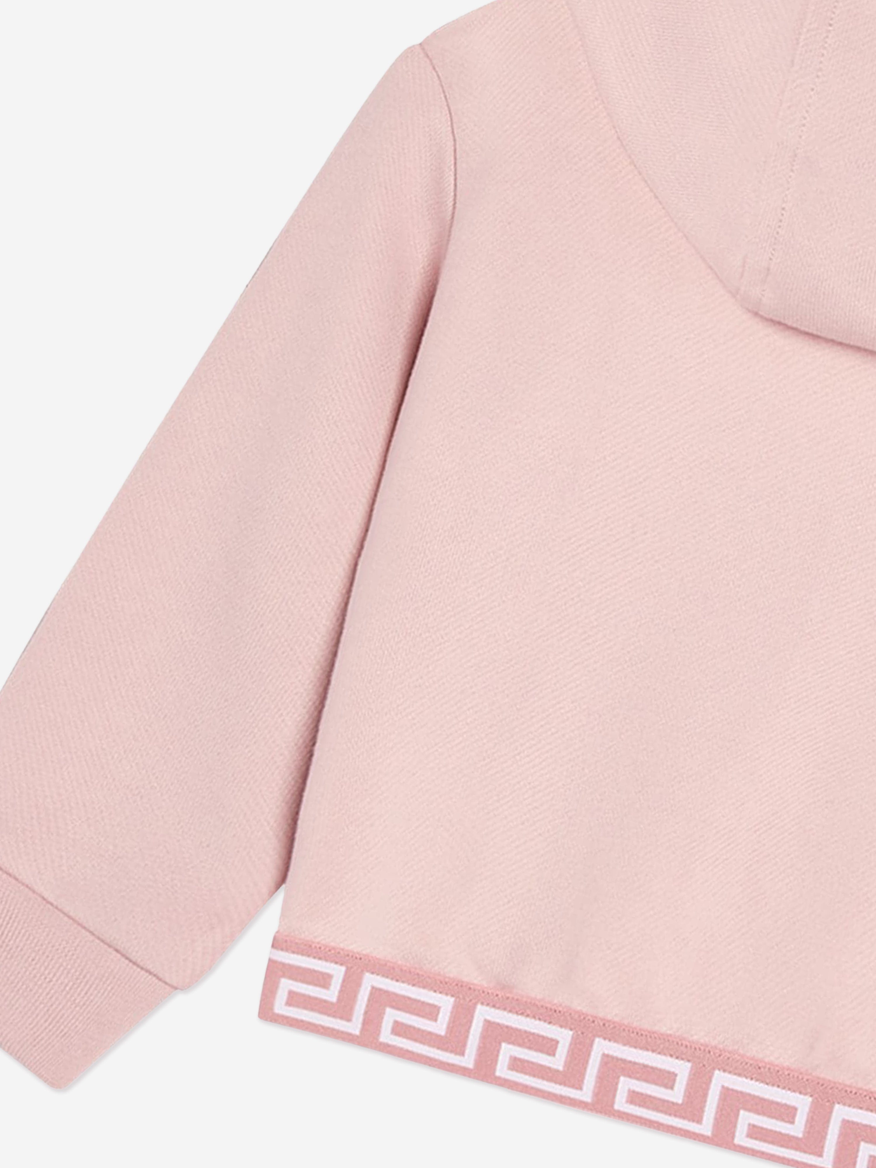 Versace Baby Girls Logo Hoodie in Pink Discount Supply