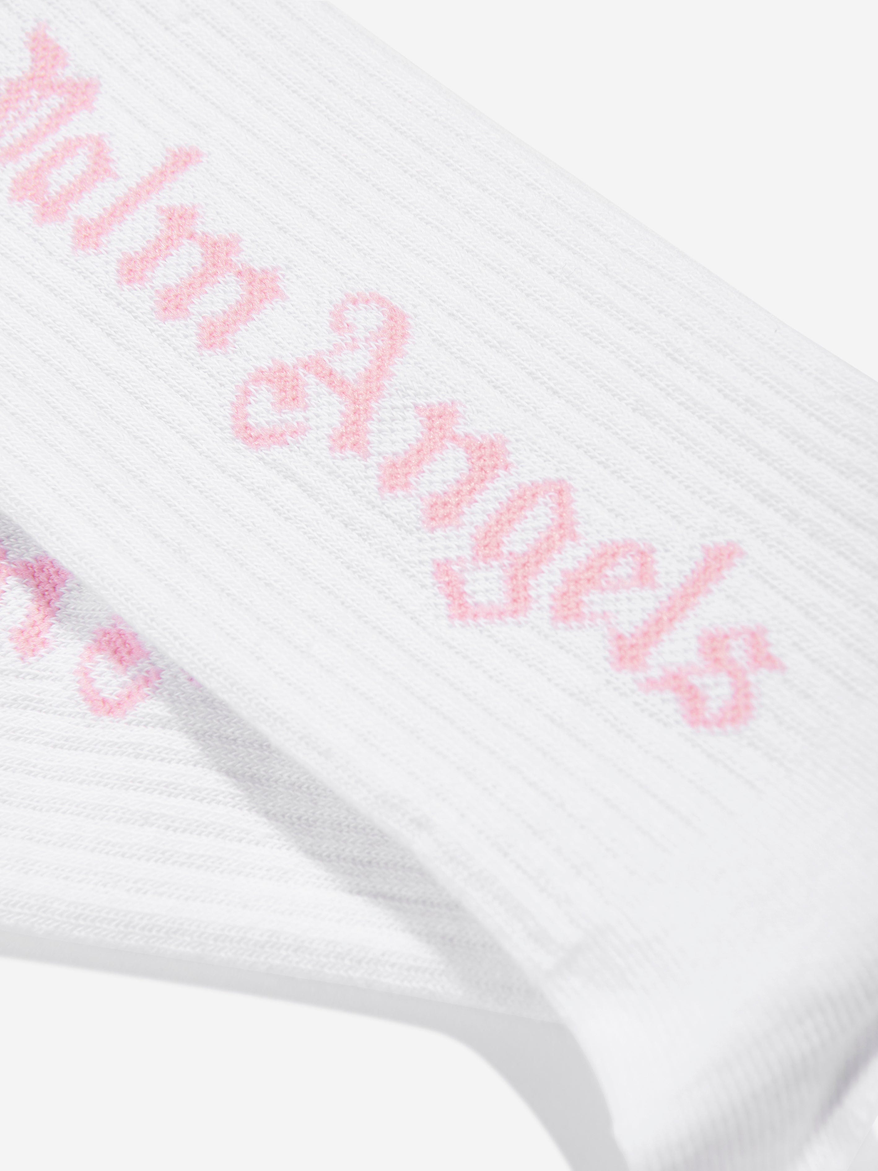 Palm Angels Girls Logo High Socks in White Buy Cheap Explore