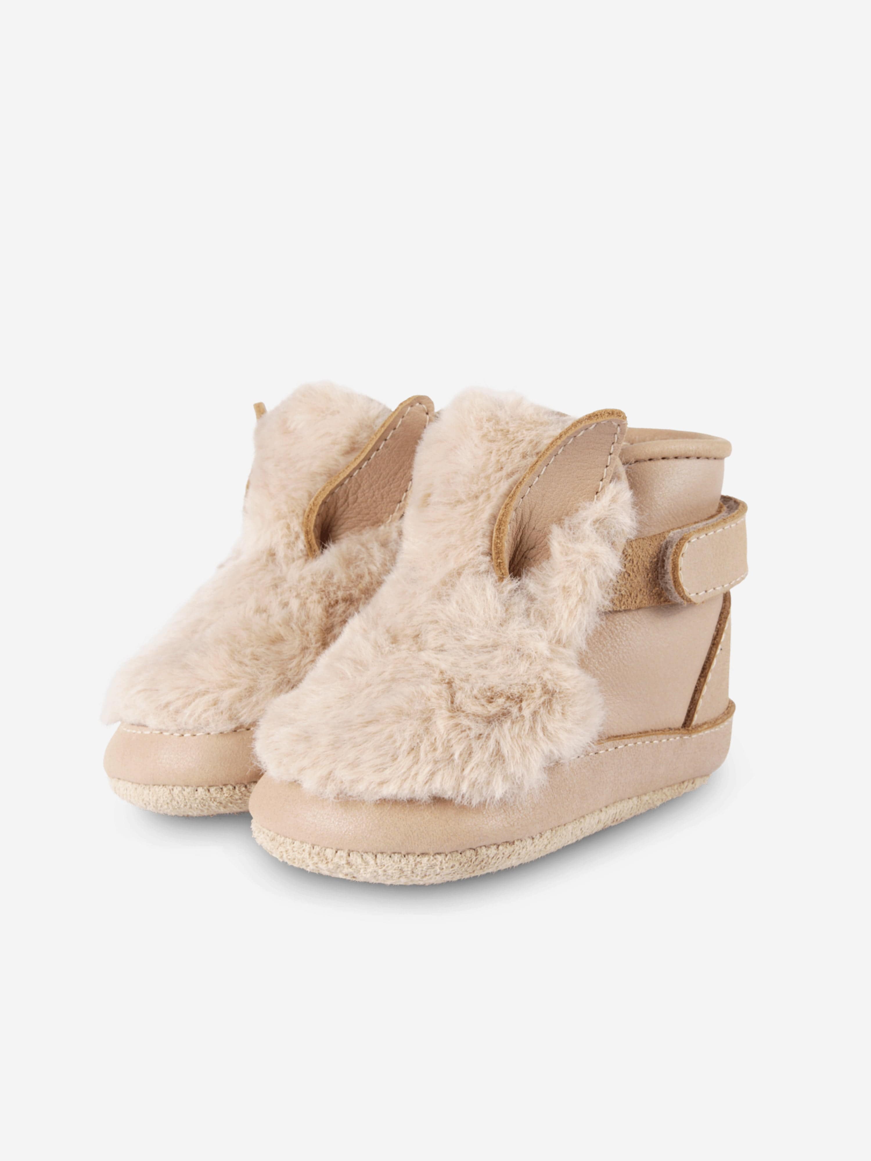 Donsje Baby Girls Richy Fluffy Bunny Booties in Beige Sale Classic