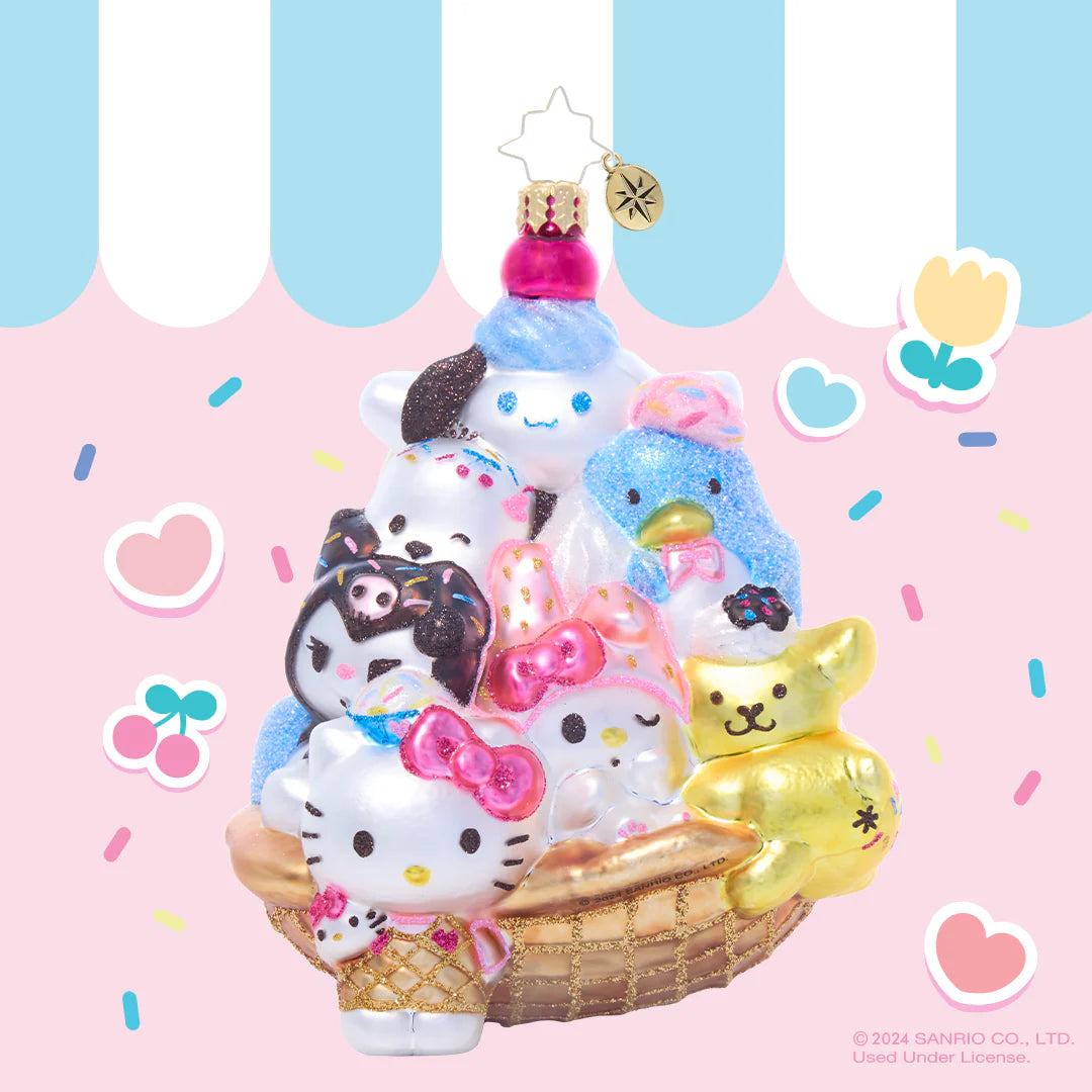Hello Kitty and Friends x Christopher Radko Handmade Glass Ornament (Ice Cream Parlor) Clearance Cheap Real