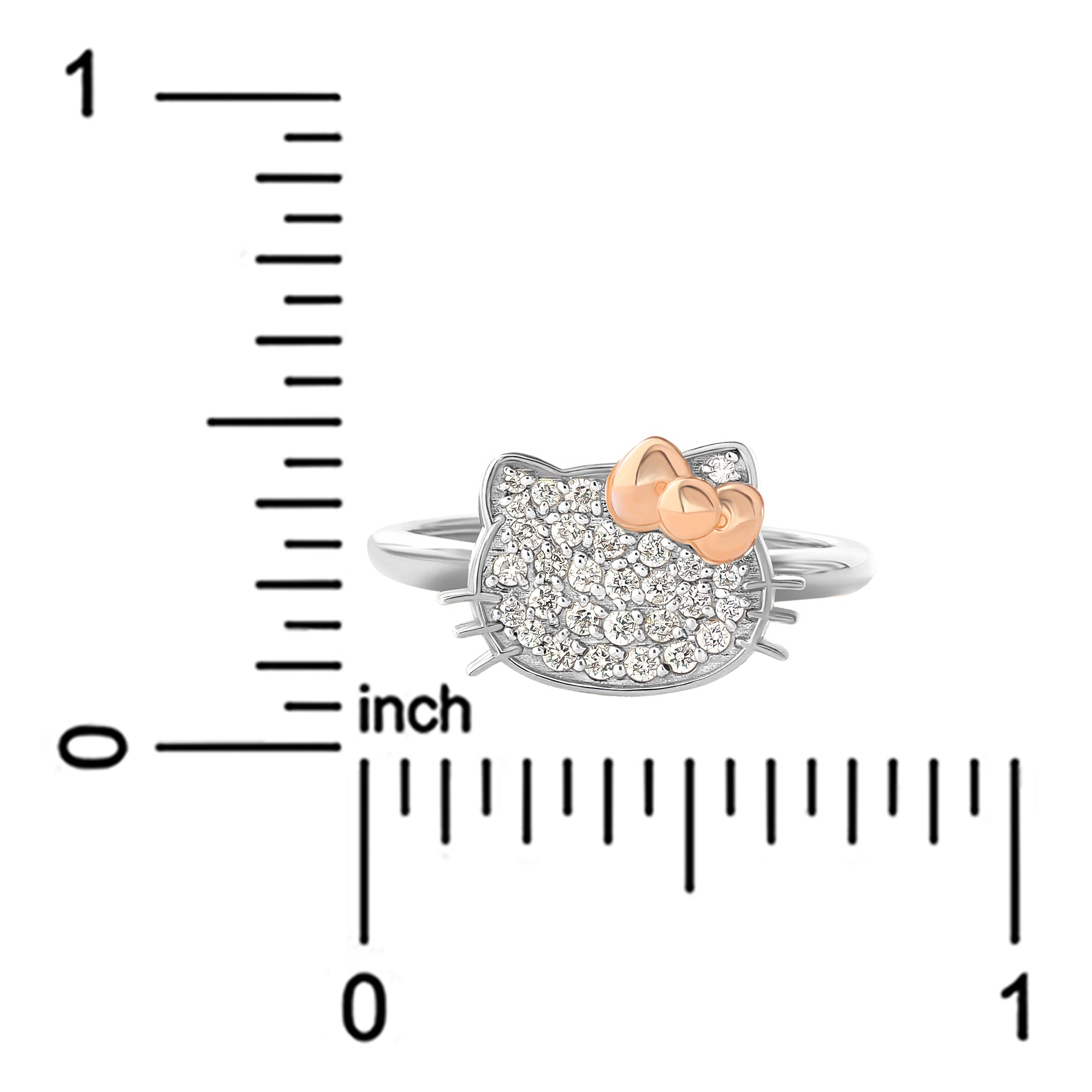 Hello Kitty 14K White Gold Pav¨¦ Diamond Ring (Size 7 Only) Best Wholesale For Sale
