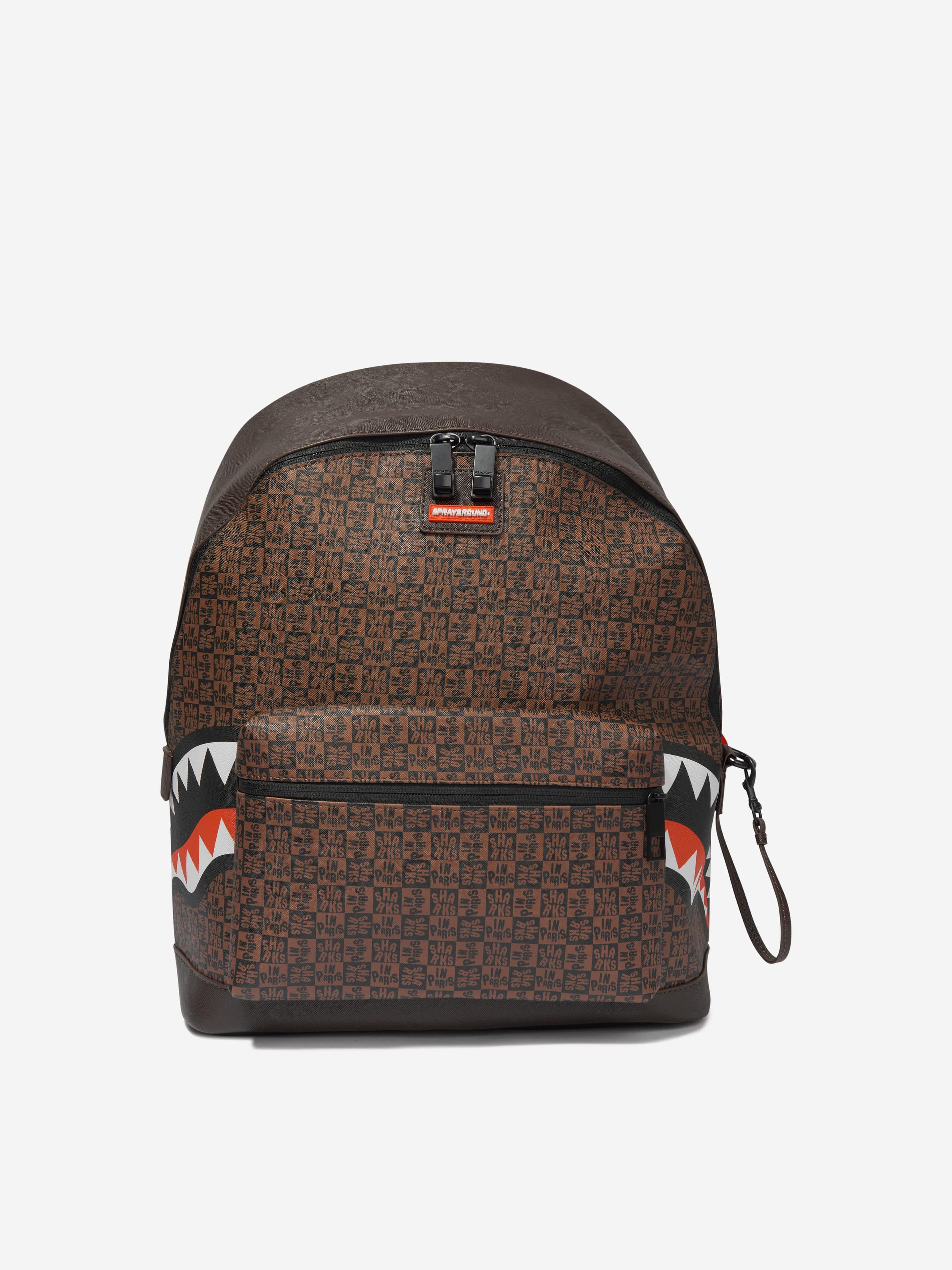 Sprayground Kids Sharks In Paris Check Emperor Backpack in Brown (40cm) Discount 2025 New