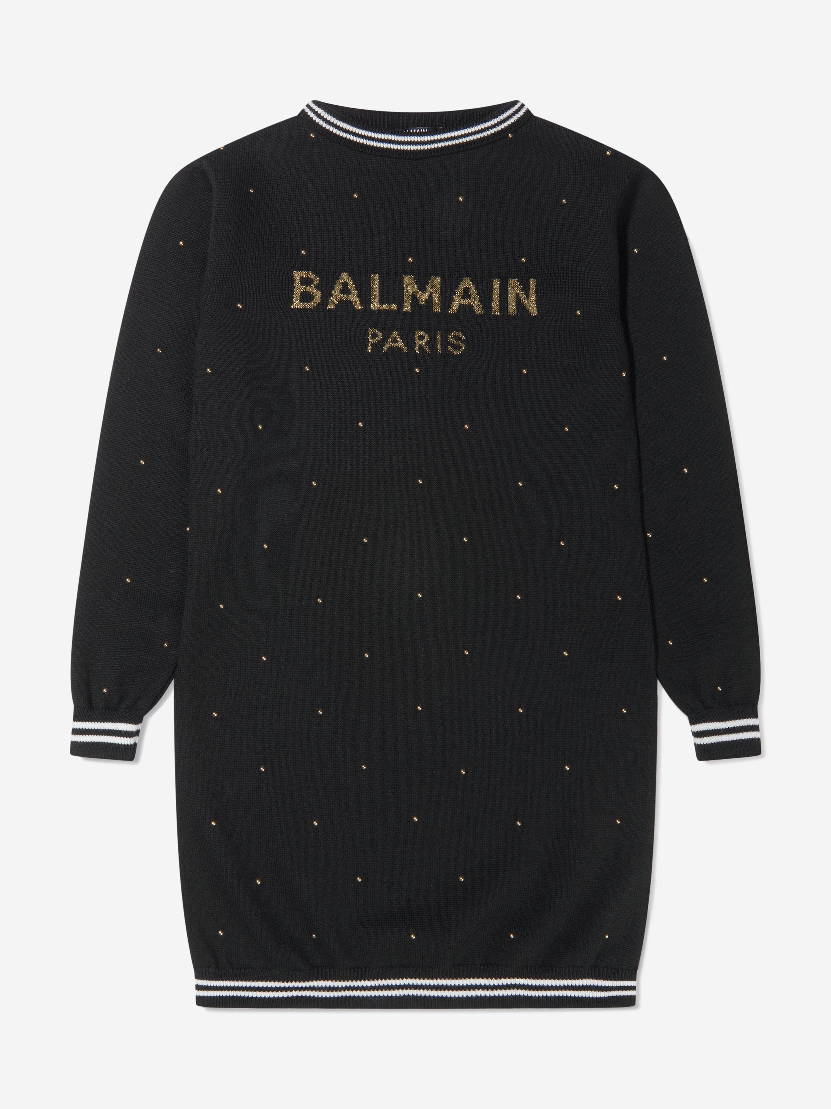 Balmain Girls Wool Knitted Logo Dress Deals Cheap Online