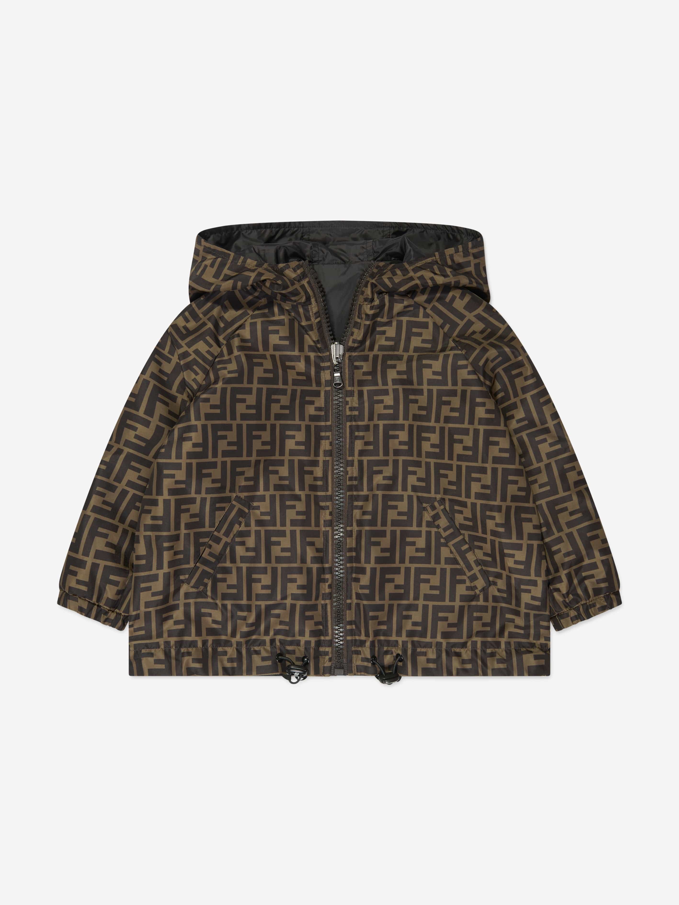 Fendi Kids Reversible FF K-Way Jacket in Black Popular