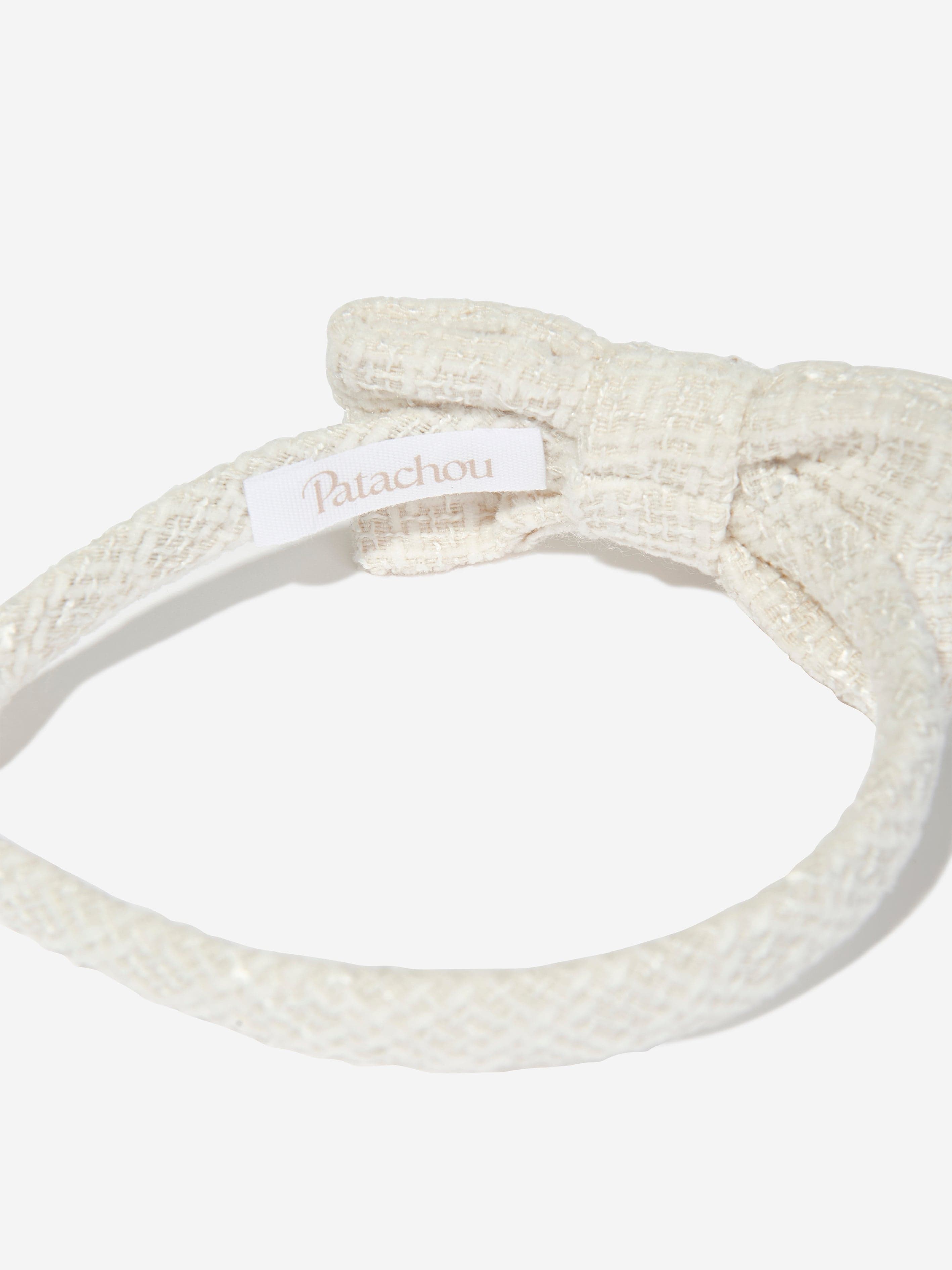 Patachou Girls Special Occasion Bow Headband in White Outlet Huge Surprise