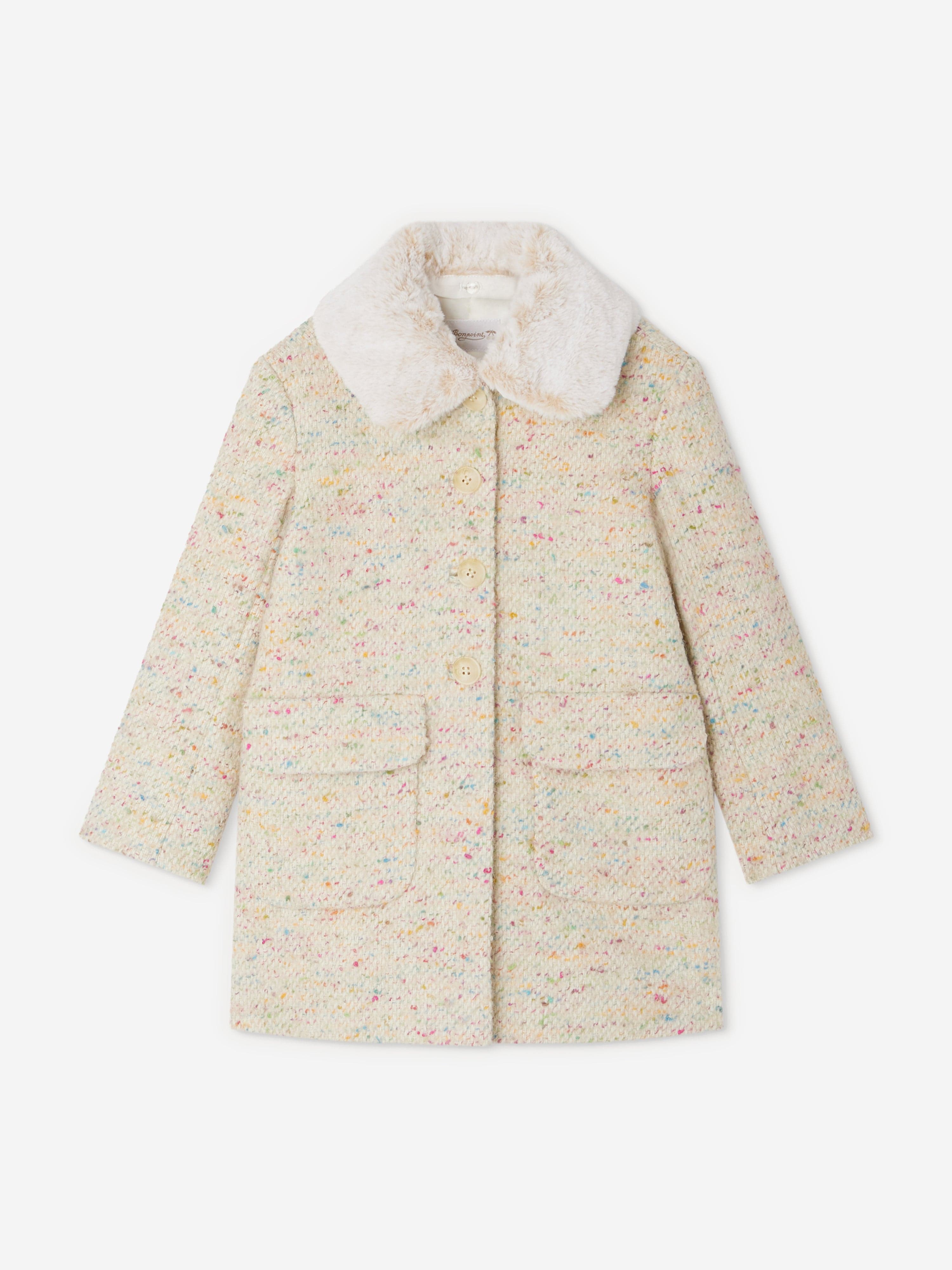 Bonpoint Girls Gloriane Lon Coat in Multicolour Discount Tumblr