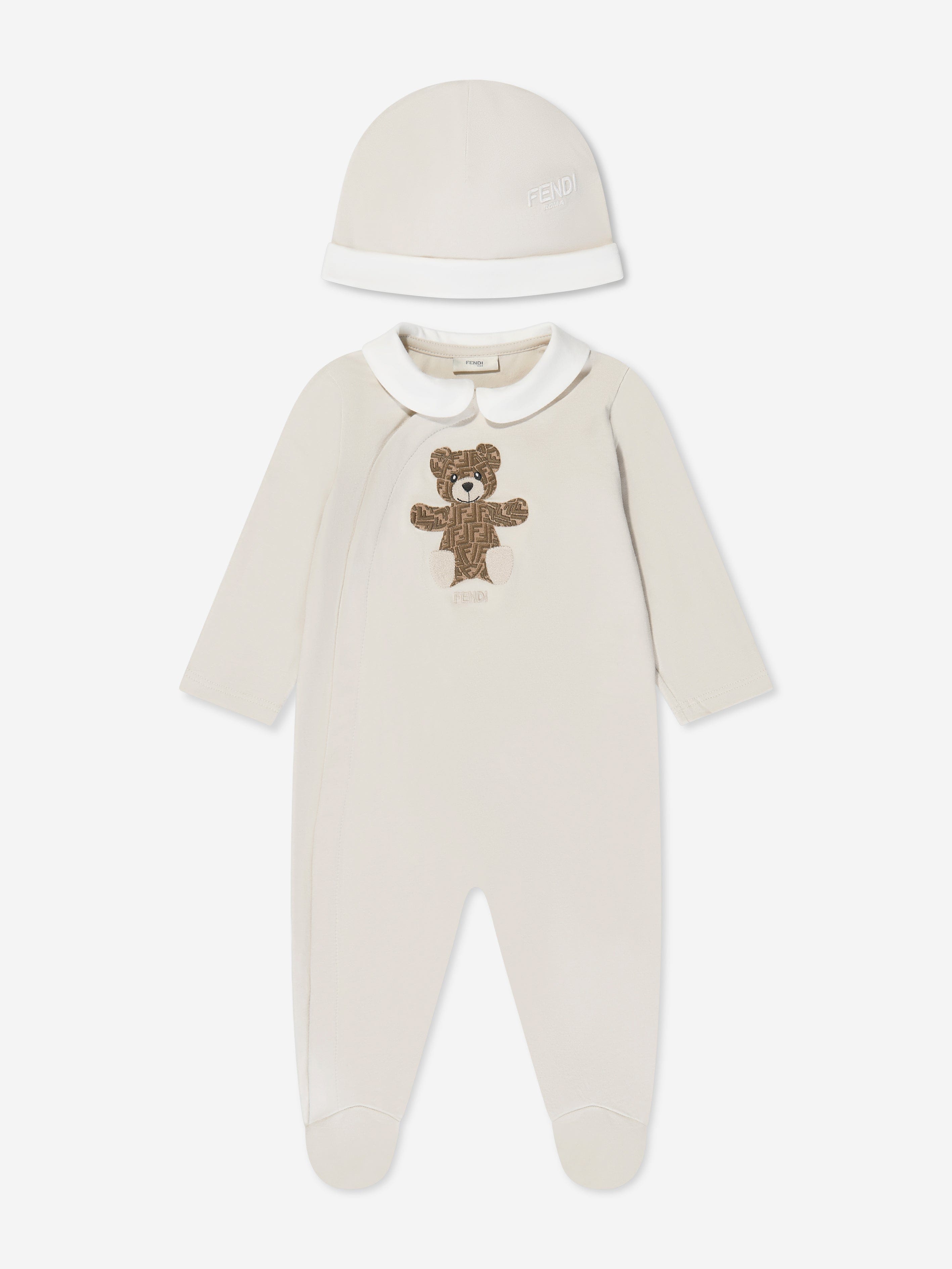 Fendi Baby Bear Babygrow Gift Set (2 Piece) in Beige Get Authentic