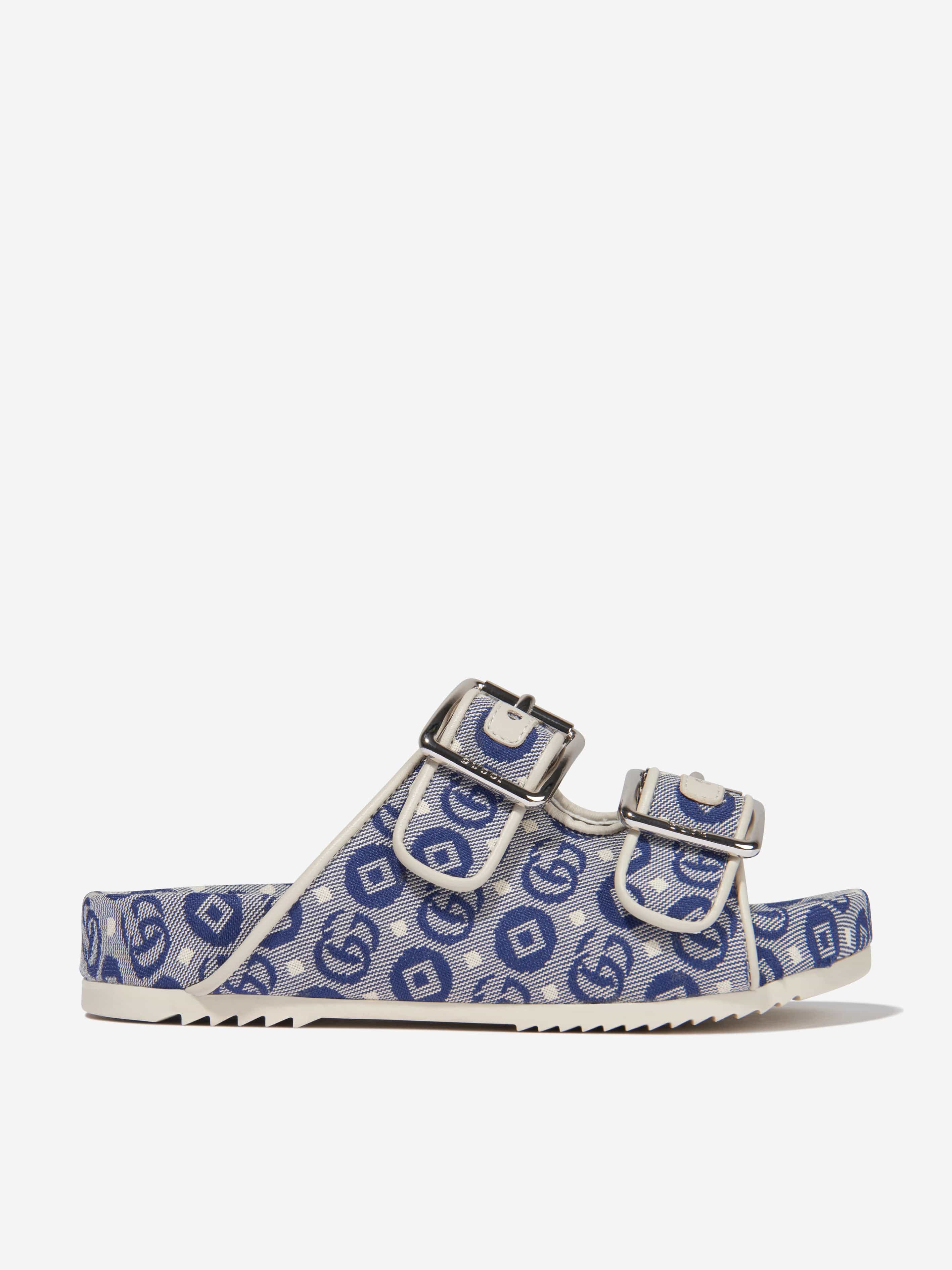 Gucci Kids Slide Sandals With Straps in Blue Latest Collections Cheap Pice