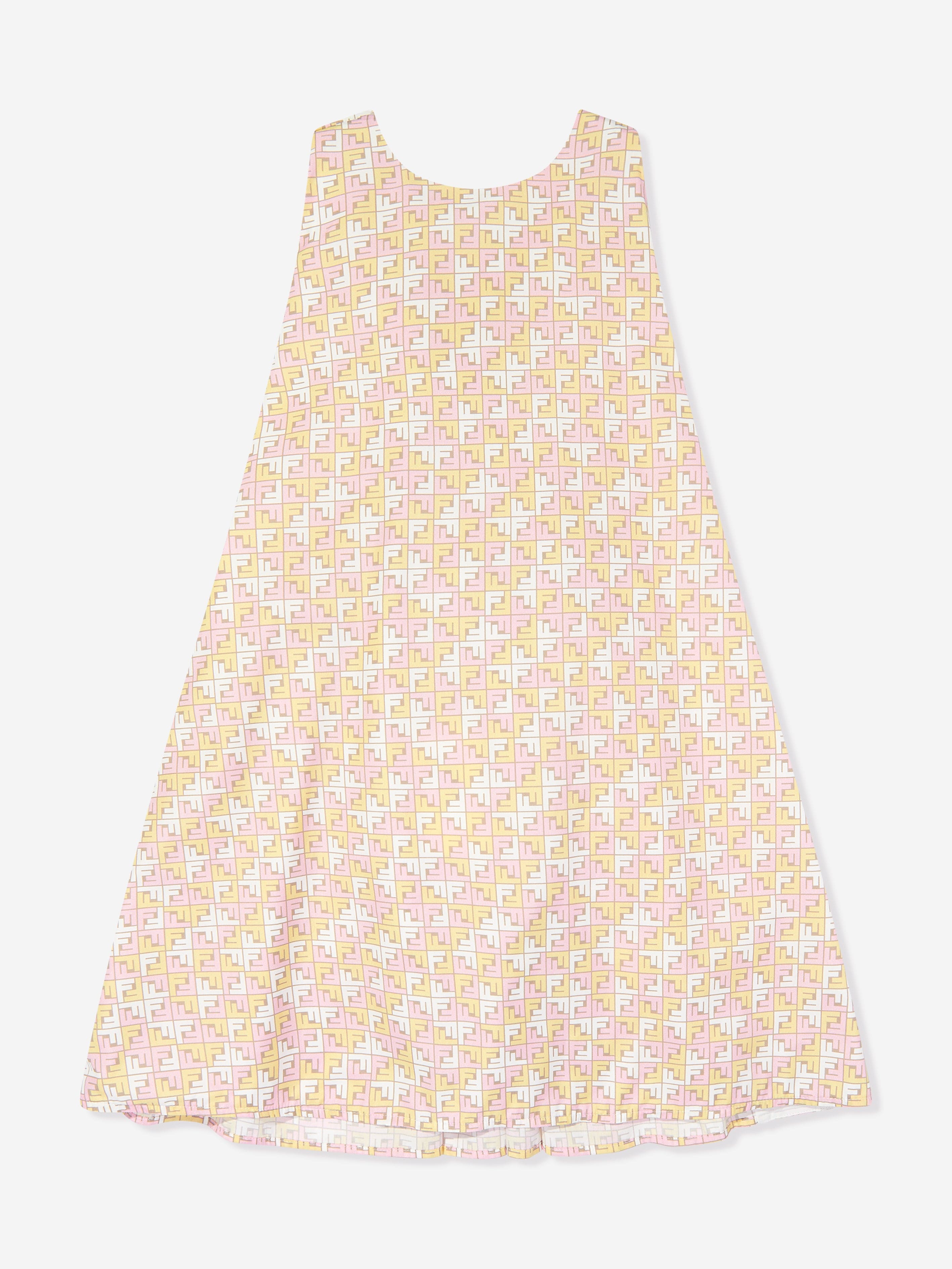 Fendi Girls Micro Logo Sleeveless Dress in Multicolour Sale Professional
