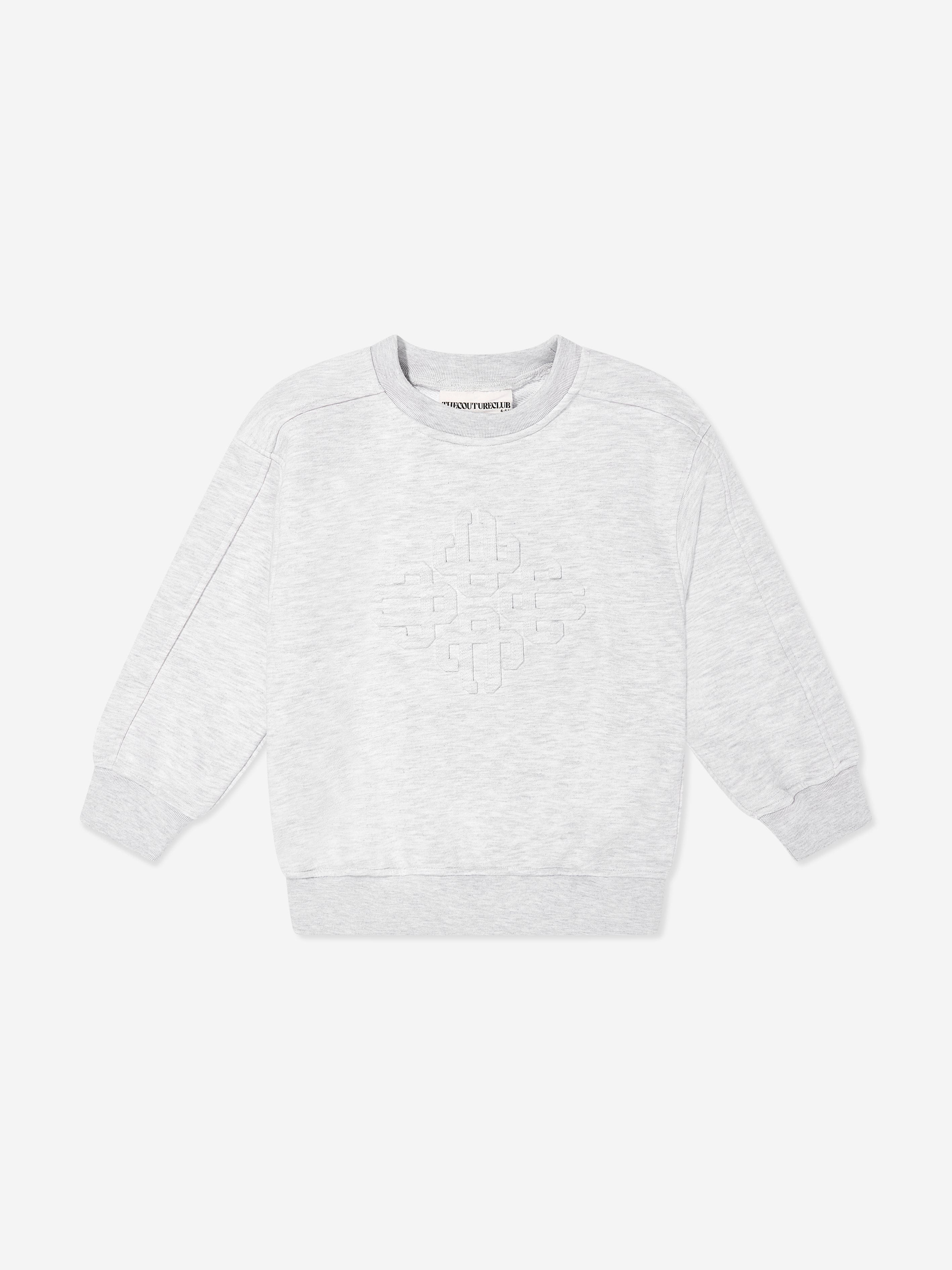 The Couture Club Kids Embossed Emblem Sweatshirt in Grey Outlet Discount Authentic