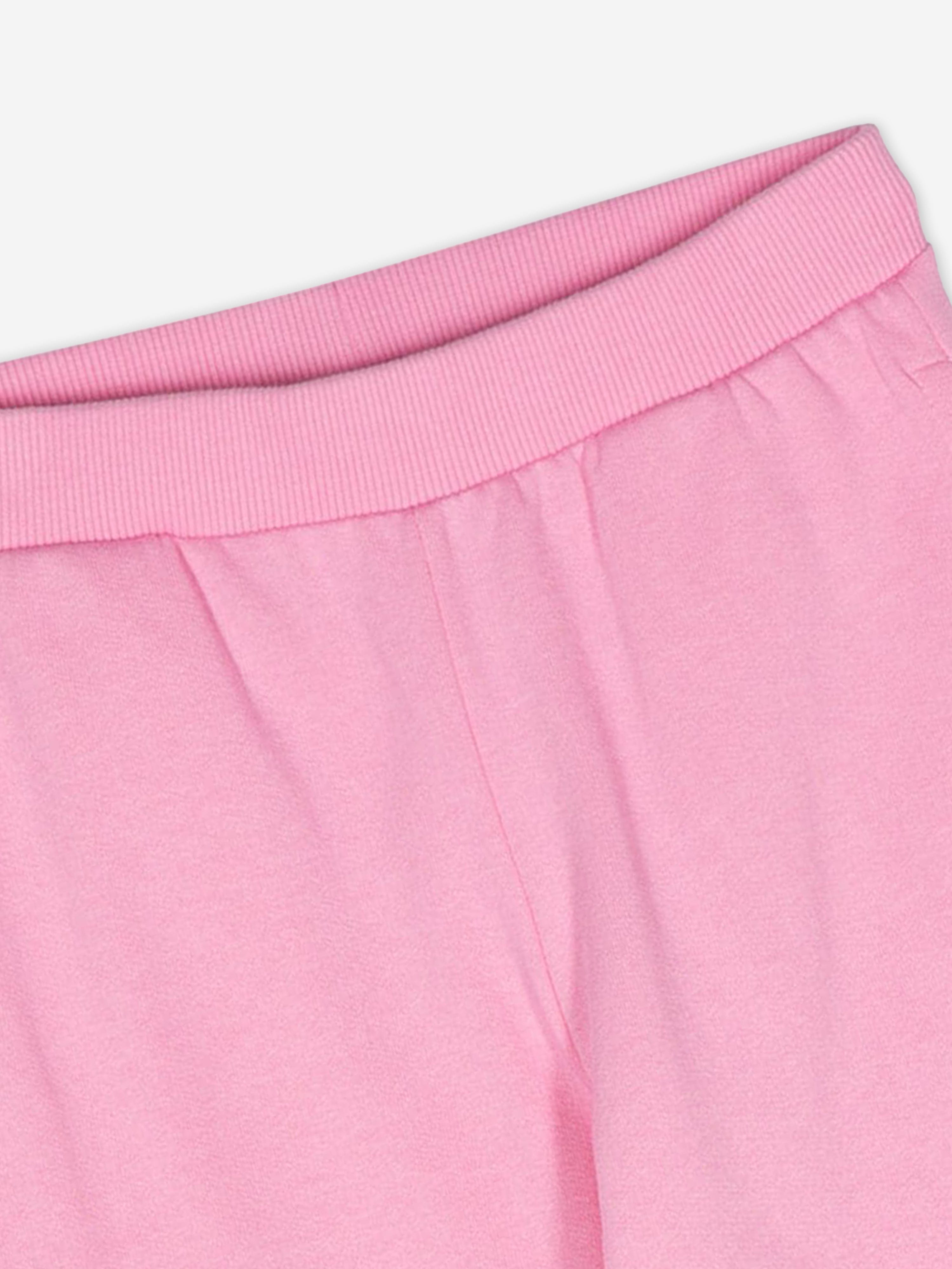 Moschino Girls Teddy Bear Logo Joggers in Pink Online For Sale