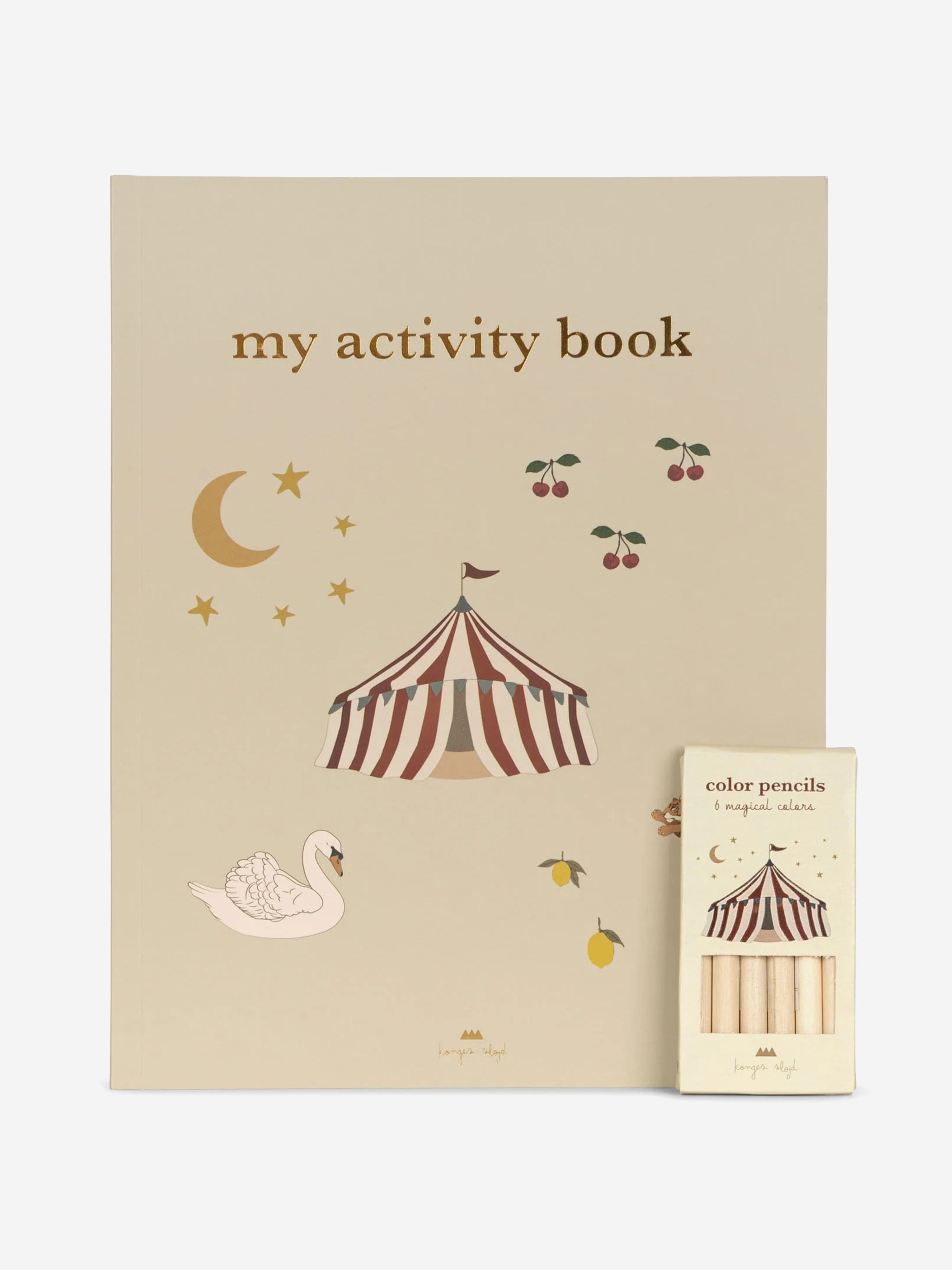 Konges Sljd Kids Activity Book With Colouring Pencils in Beige (24cm) Looking For