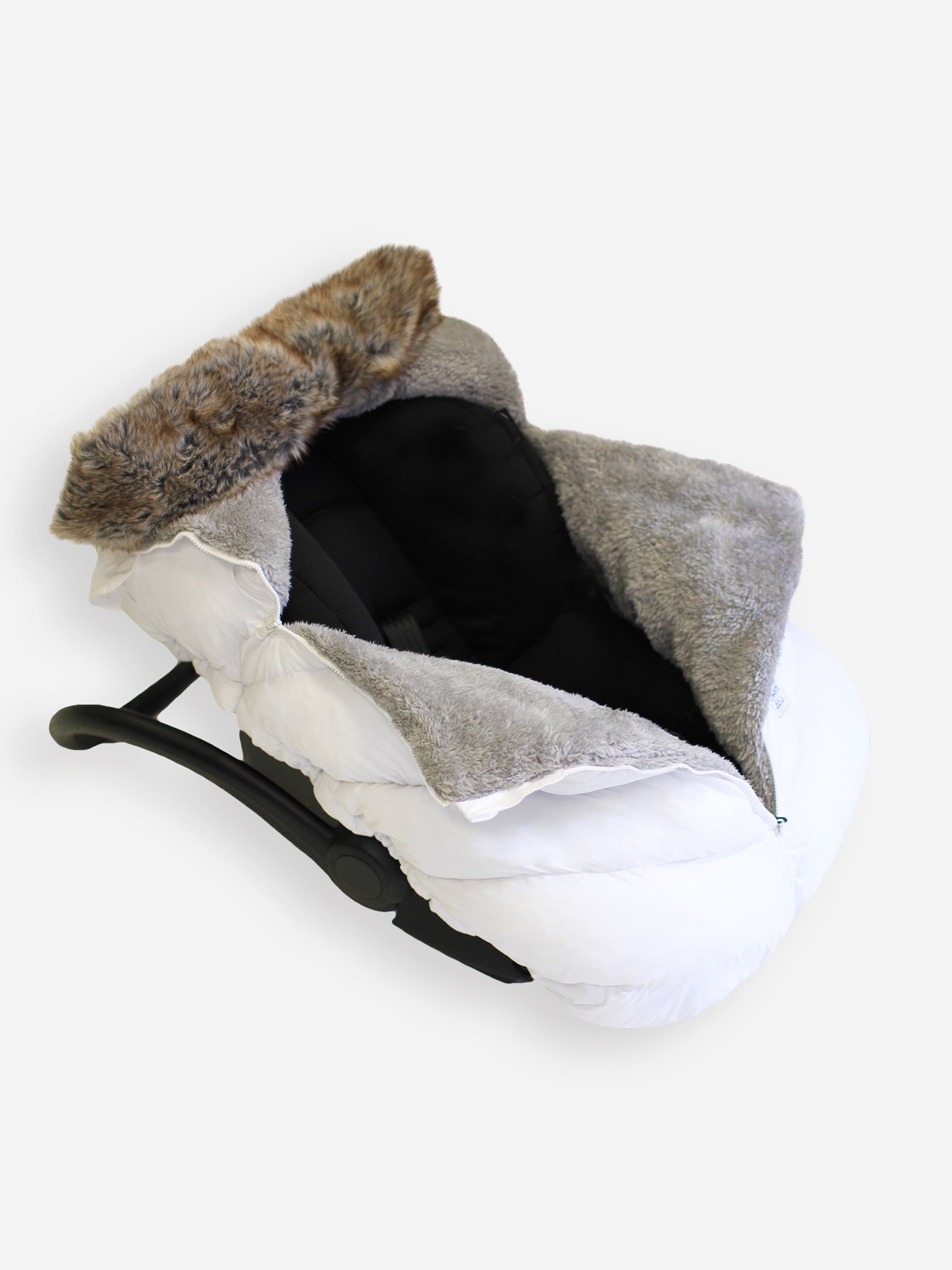 7AM Enfant Baby Car Seat Cocoon Faux Fur-Tundra in White Clearance Fashionable