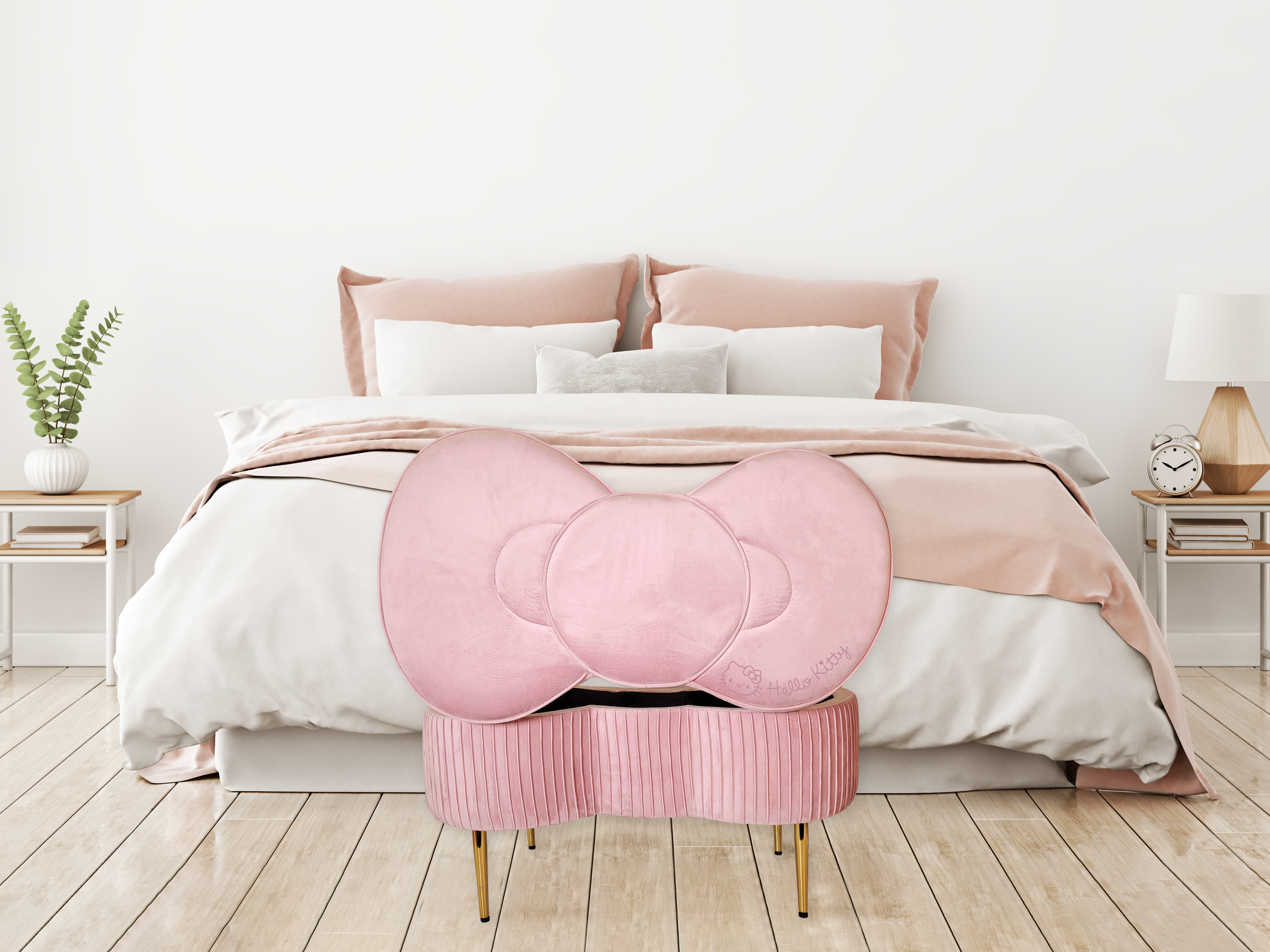 Hello Kitty x Impressions Vanity Bow Storage Bench With Mastercard For Sale