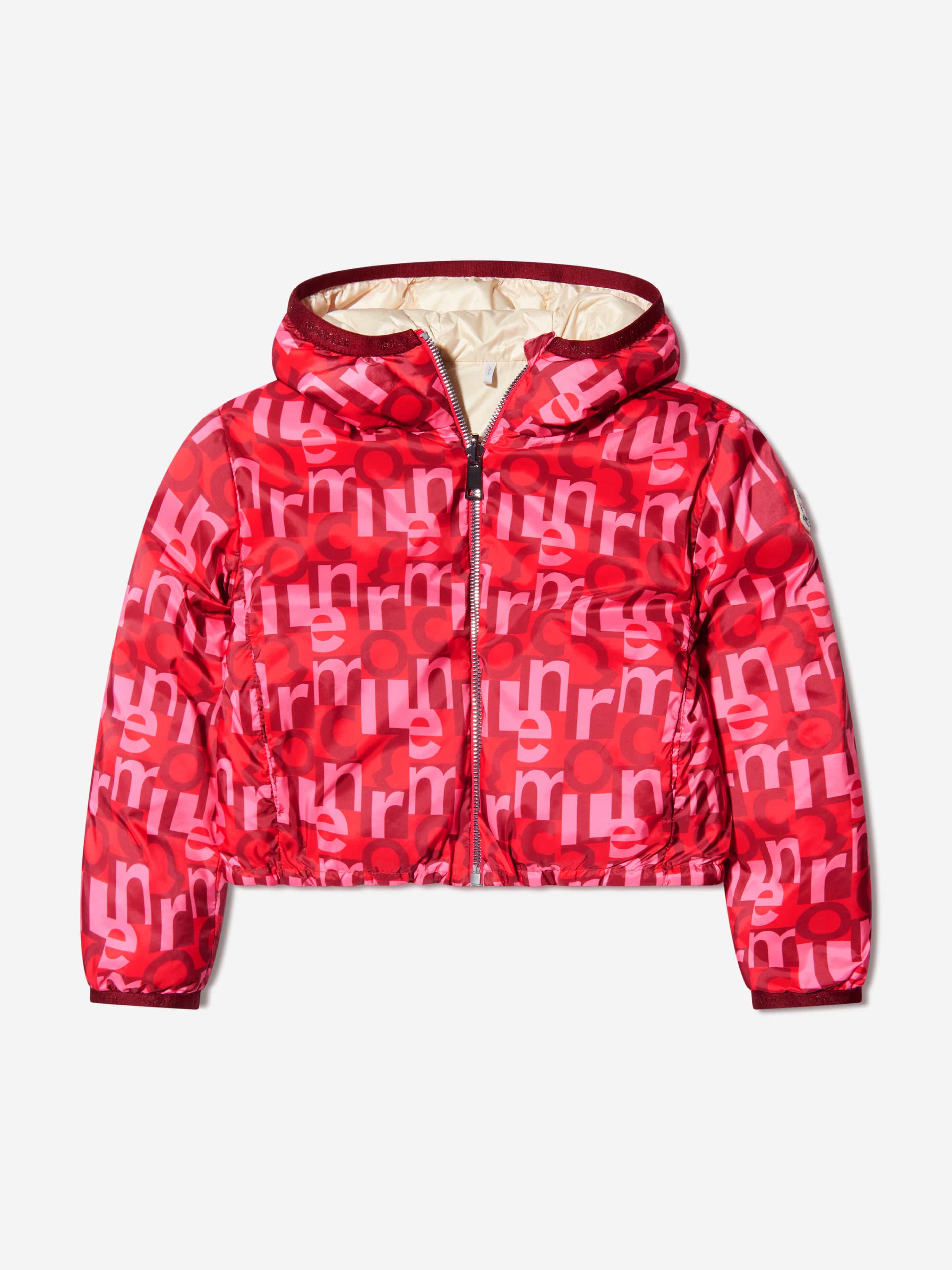 Moncler Enfant Girls Down Padded Aillis Jacket in Red Buy Cheap Fake