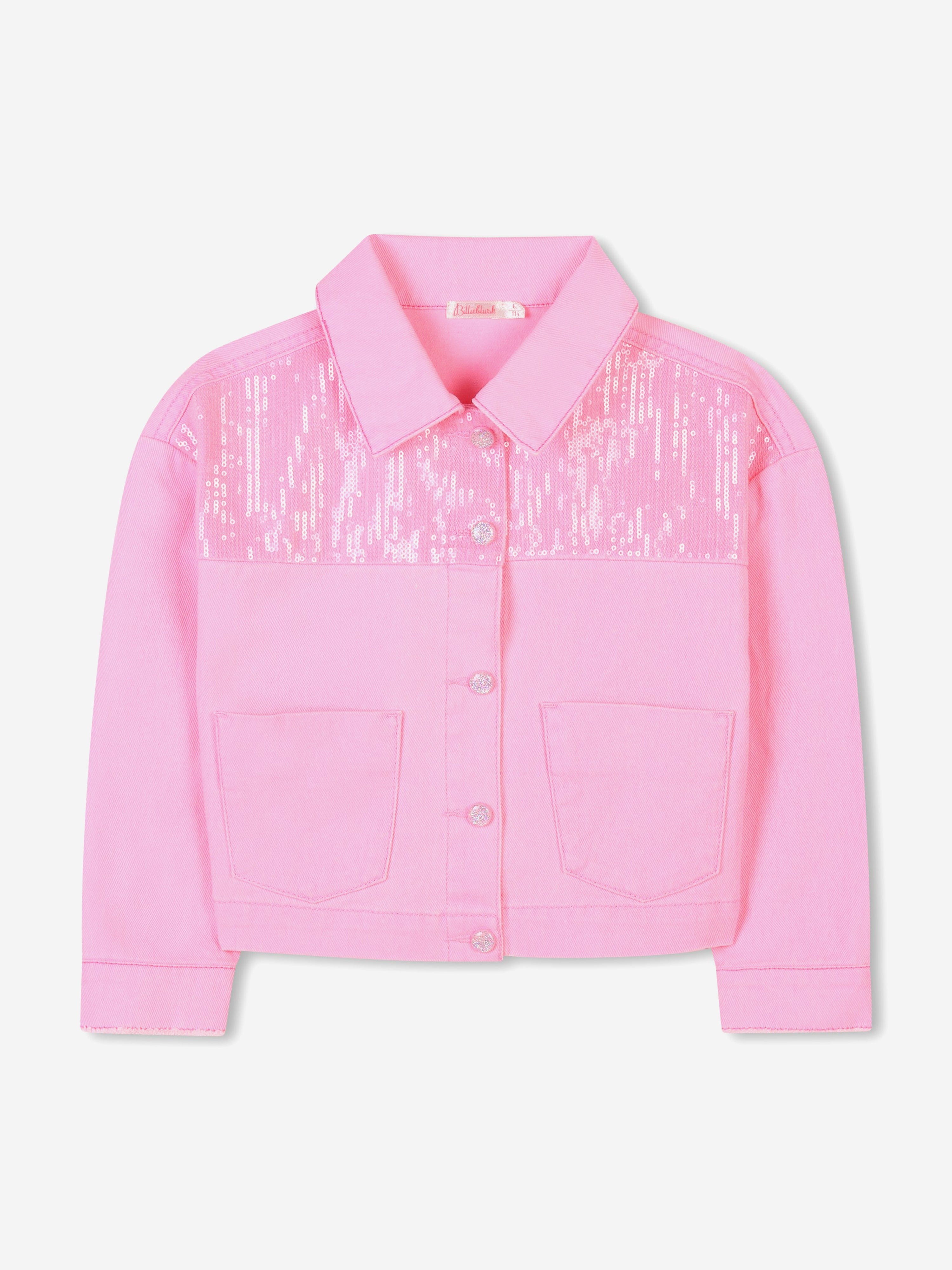 Girls Sequin Denim Jacket in Pink Cheap Sale Looking For