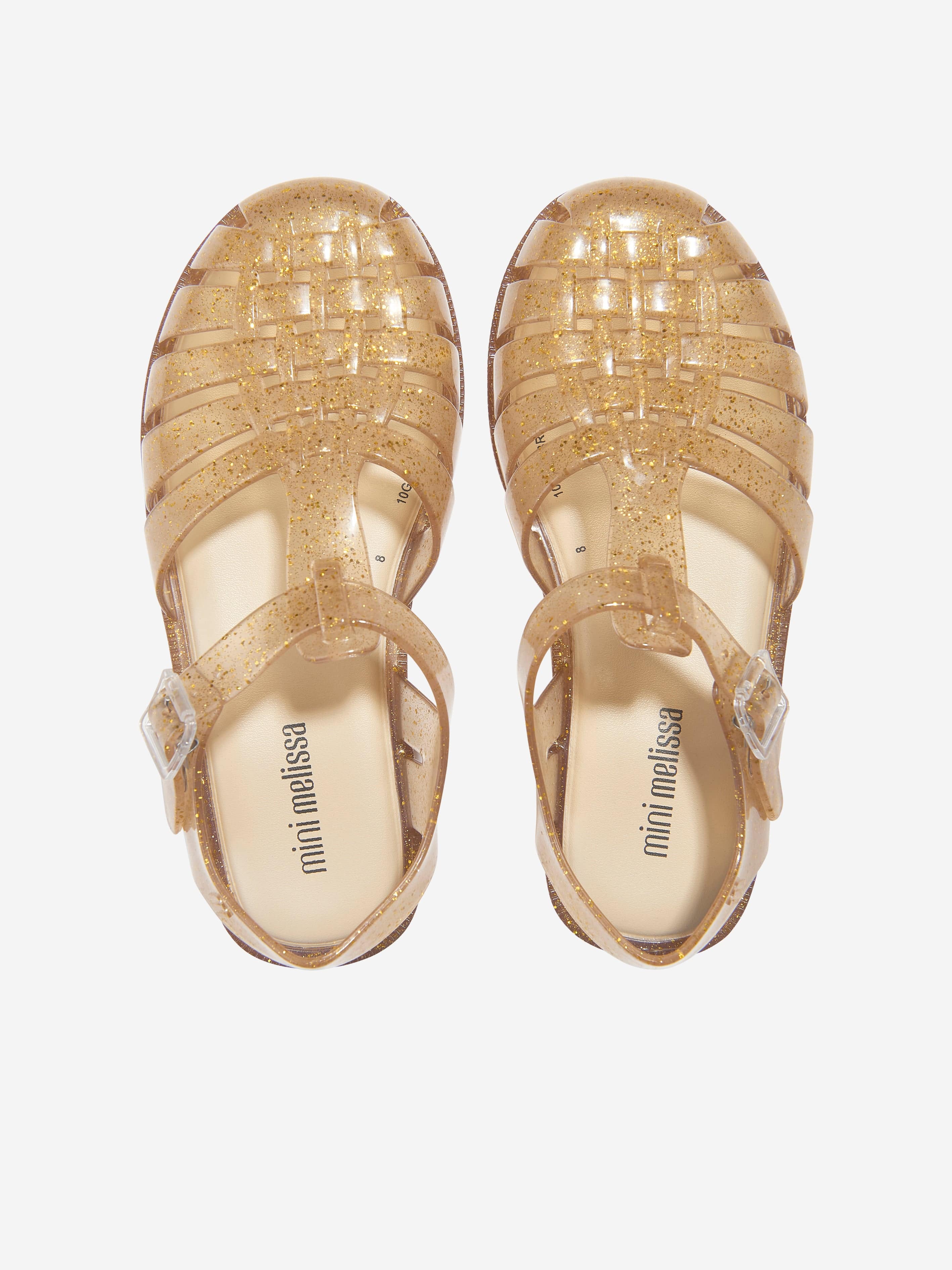 Mini Melissa Girls Possession Shiny Sandals in Gold Cheap Online Store Manchester