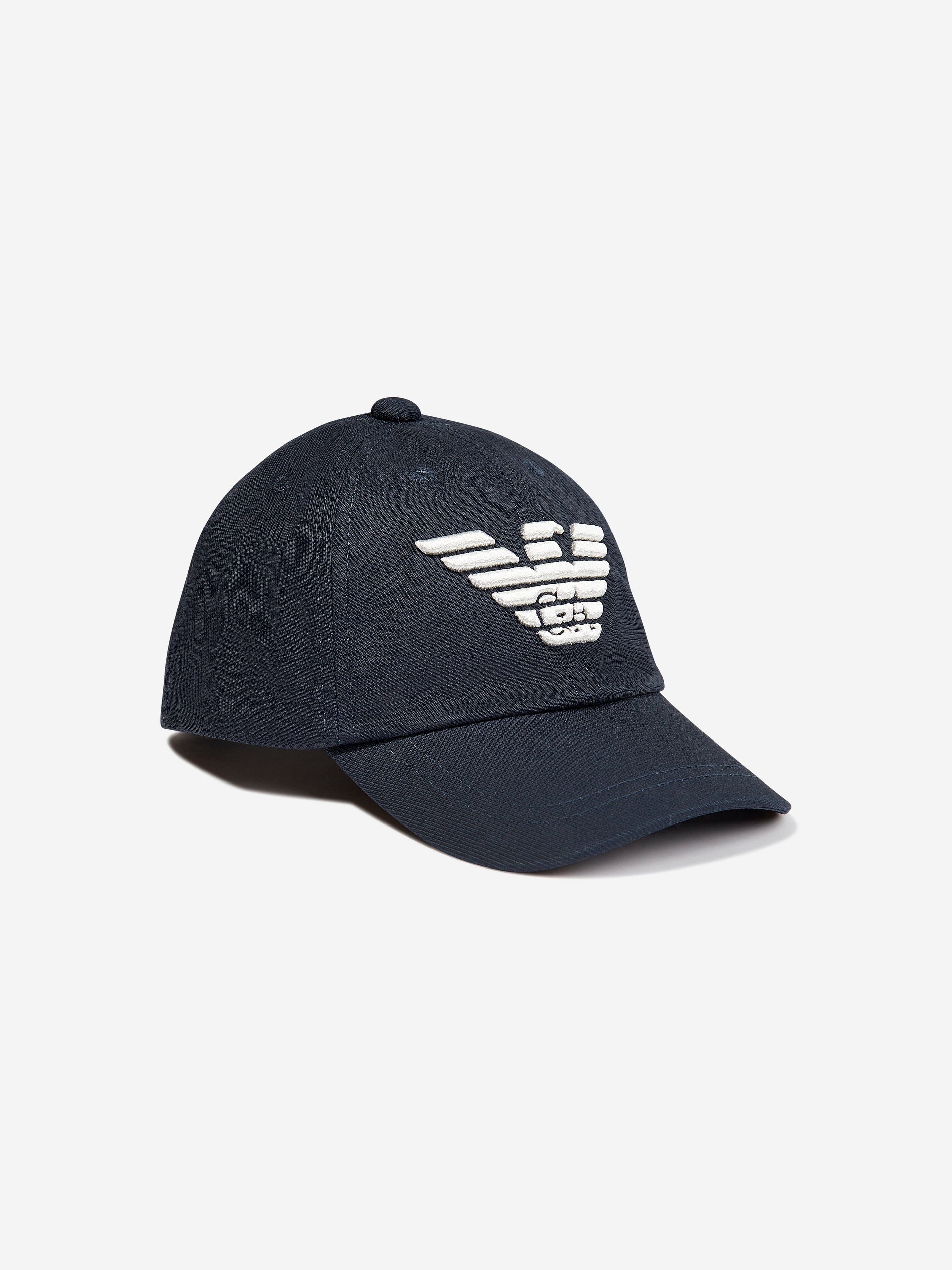 Emporio Armani Kids Logo Baseball Cap in Navy Outlet Hot Sale