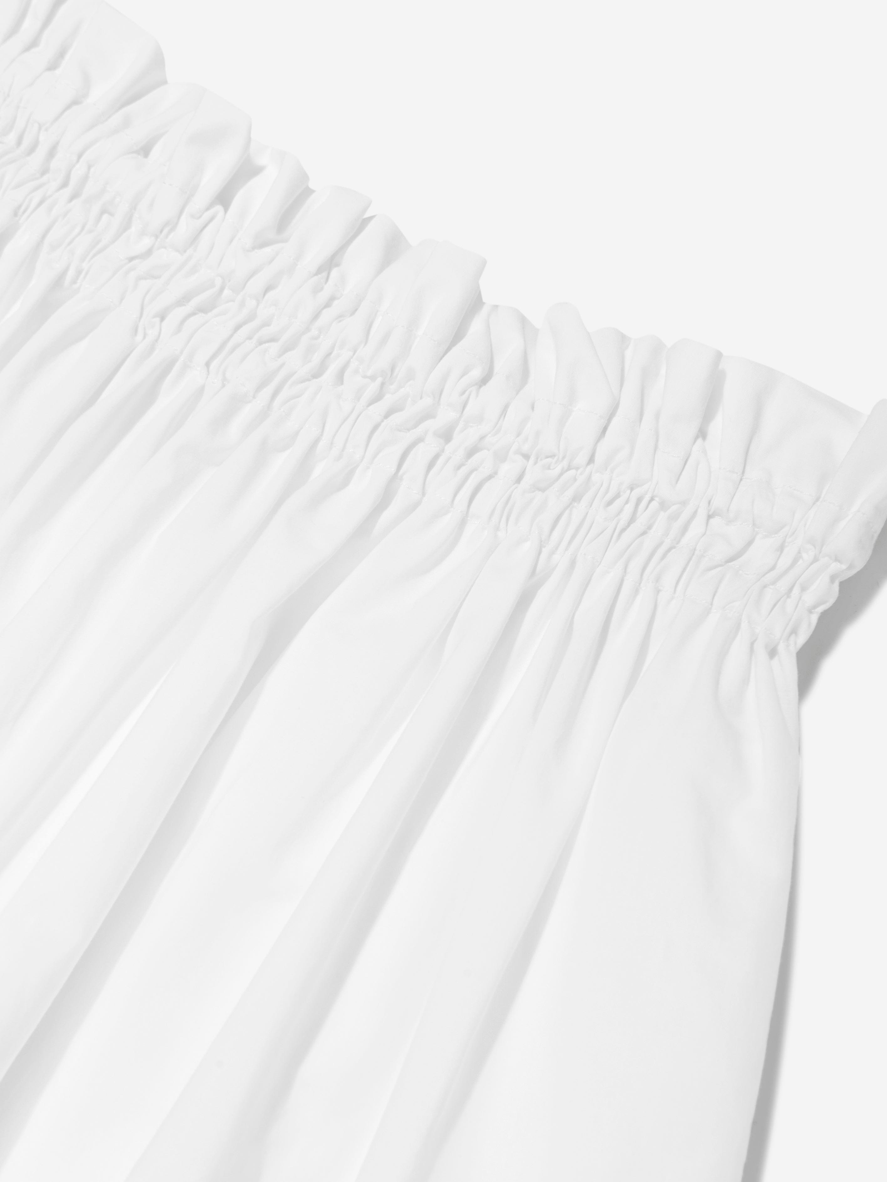 Fendi Girls Cotton Logo Skirt in White Outlet Locations For Sale