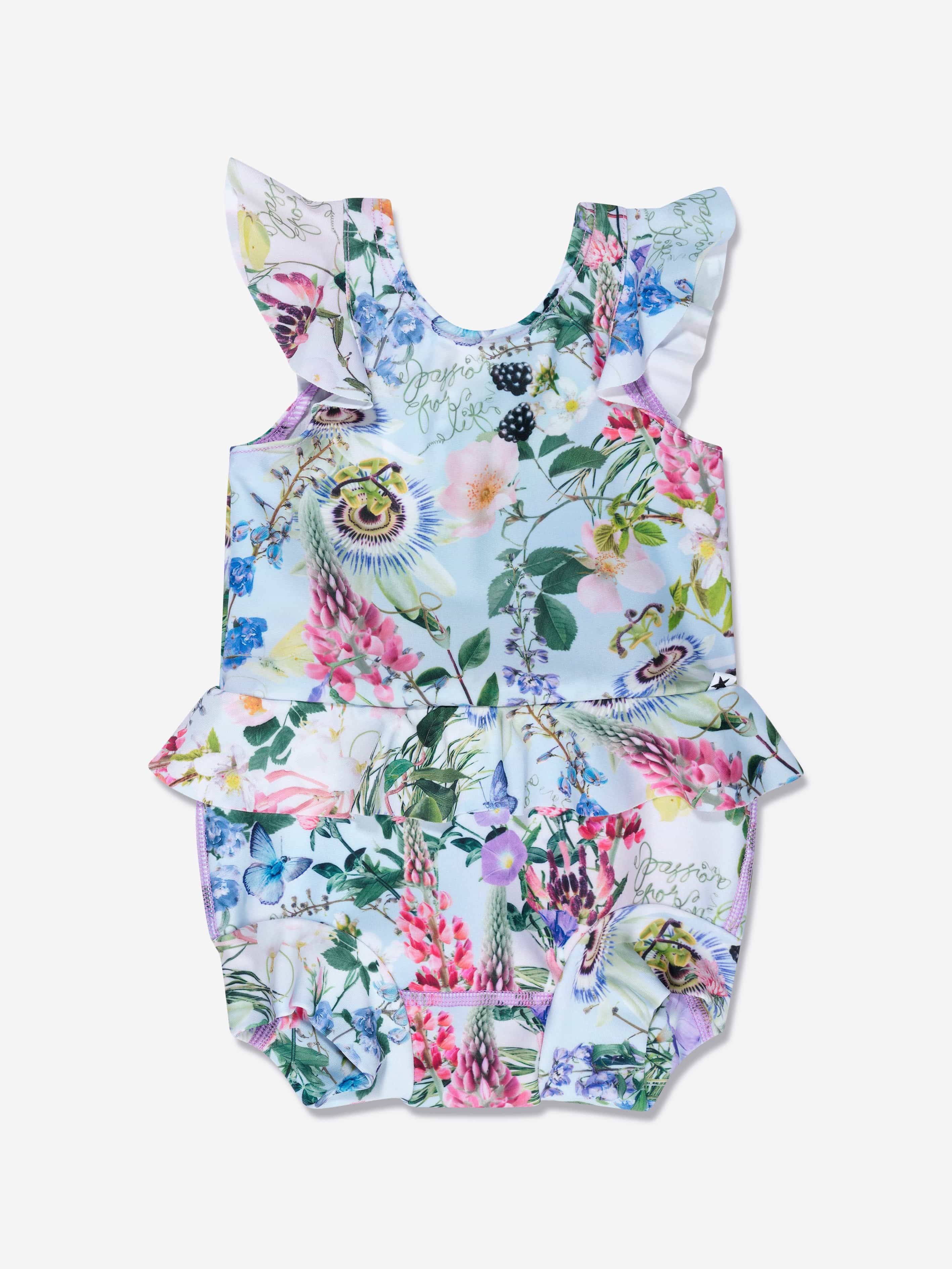 Molo Girls Floral Print Nandini Swimsuit In Multicolour Buy Cheap New