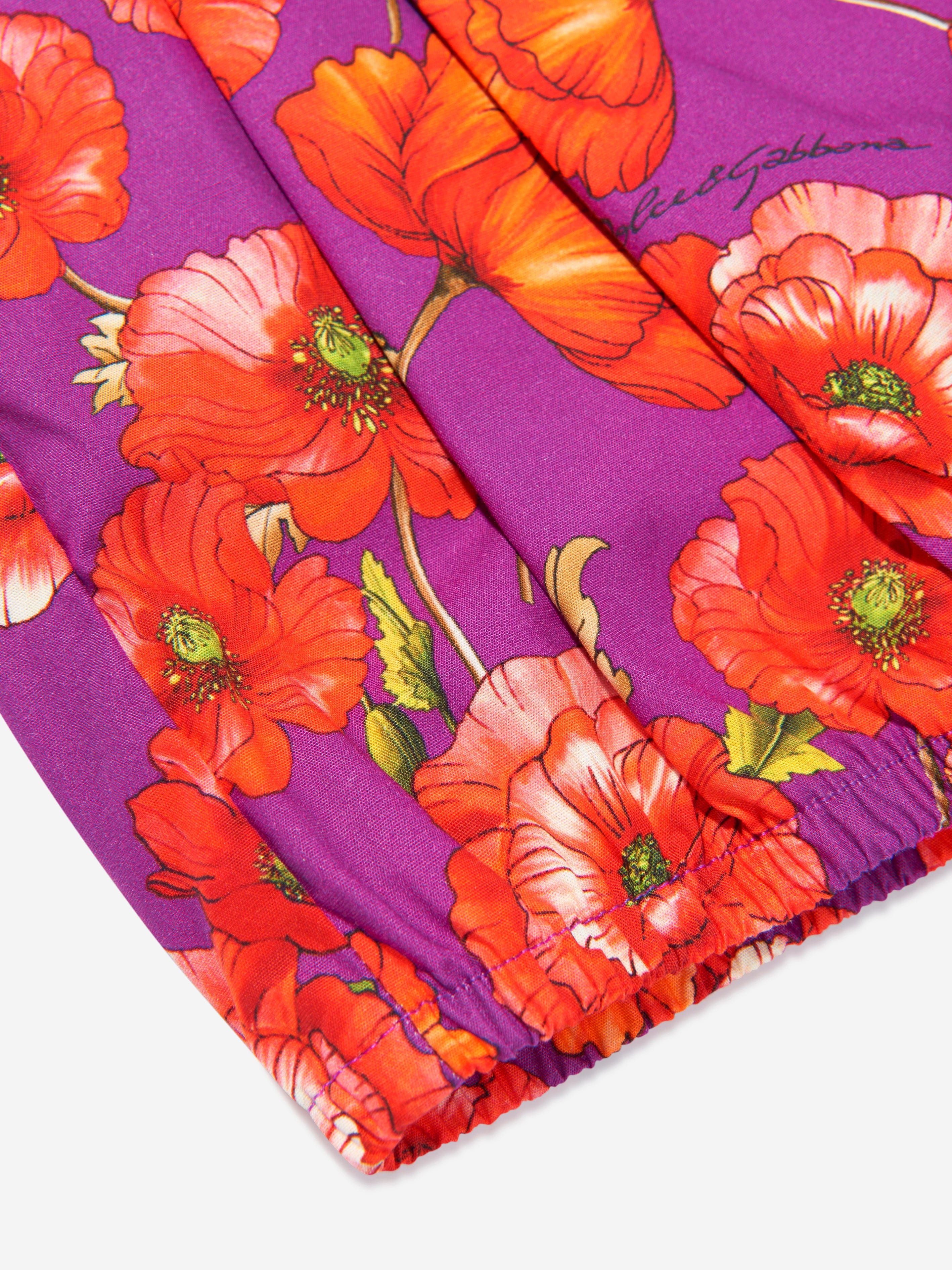 Dolce & Gabbana Girls Cotton Poppy Print Shorts The Cheapest Cheap Online