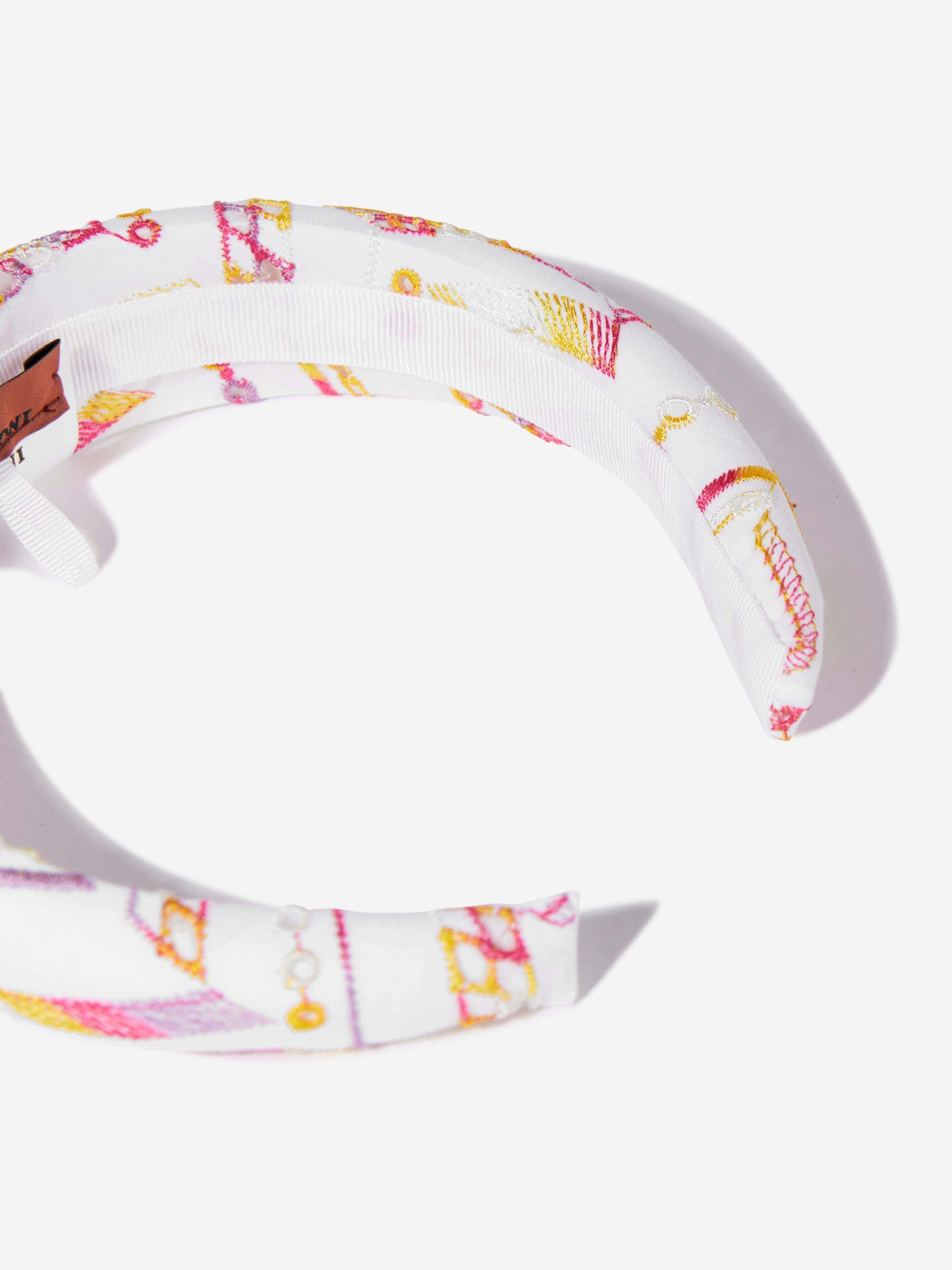 Girls Cotton Headband in White Outlet 2025 Unisex