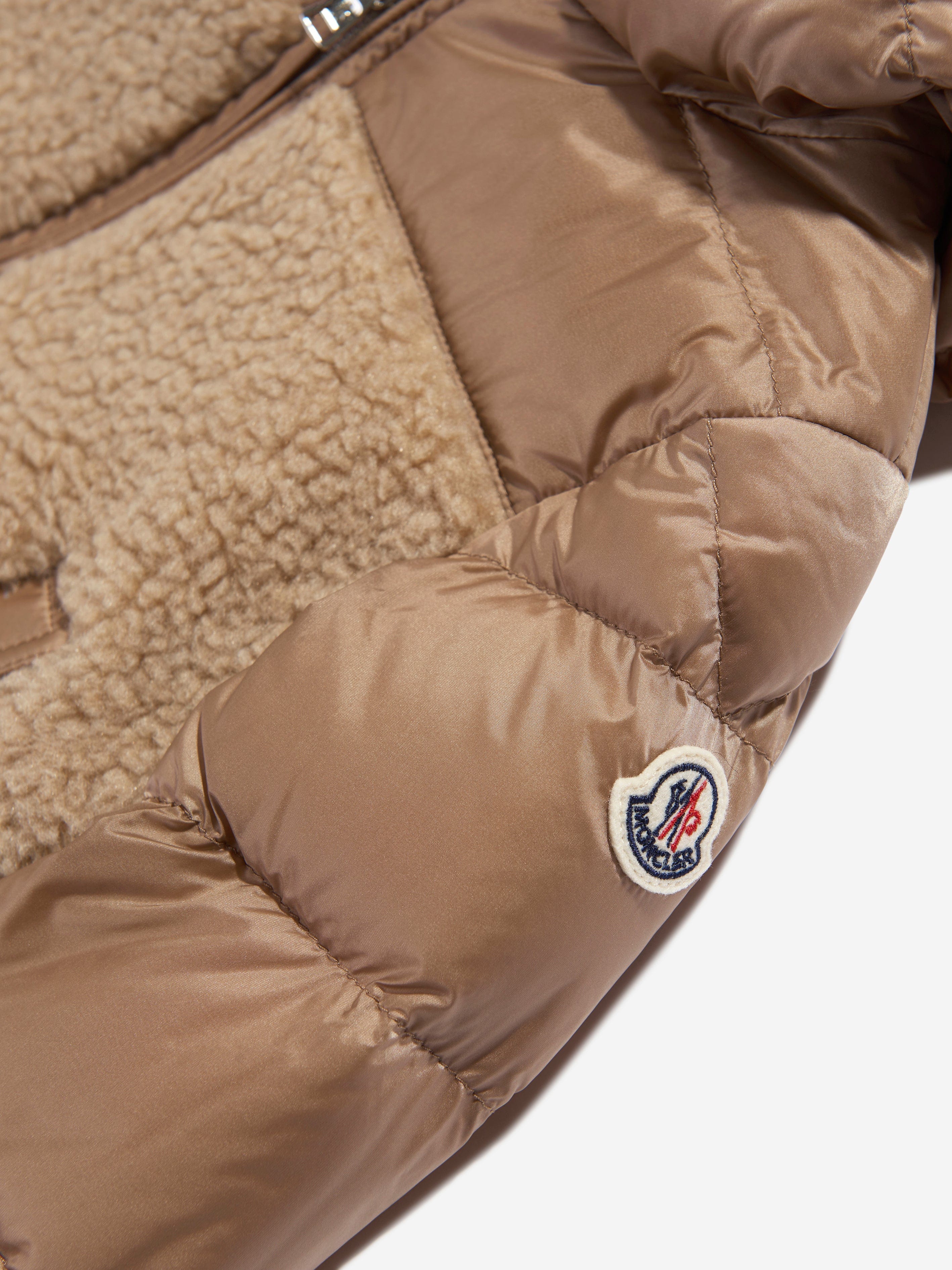 Moncler Enfant Baby Girls Down Padded Amin Jacket in Beige Outlet Cheap Authentic