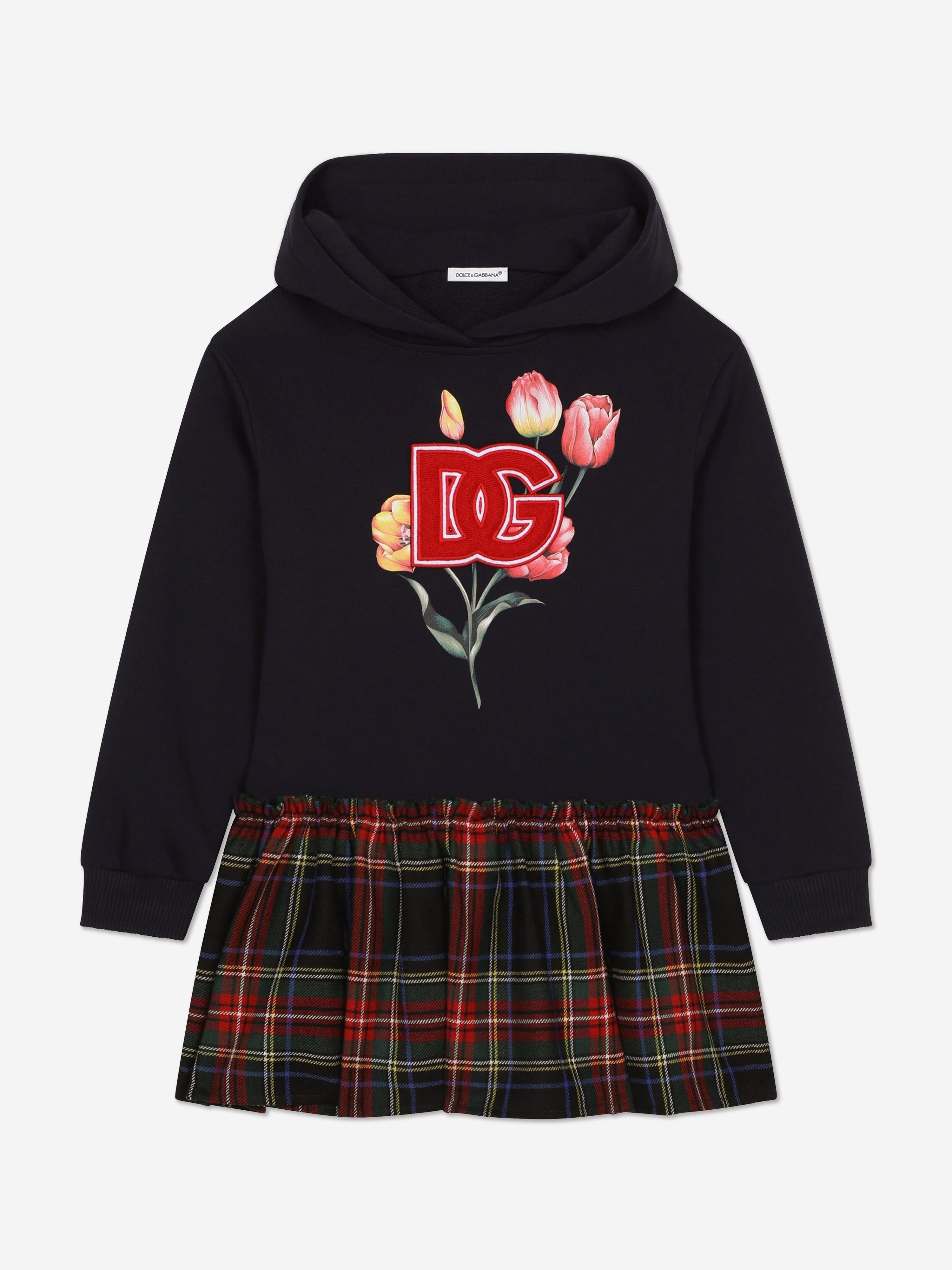 Dolce & Gabbana Girls Tartan Tulip Sweater Dress in Multicolour Buy Cheap Factory Outlet