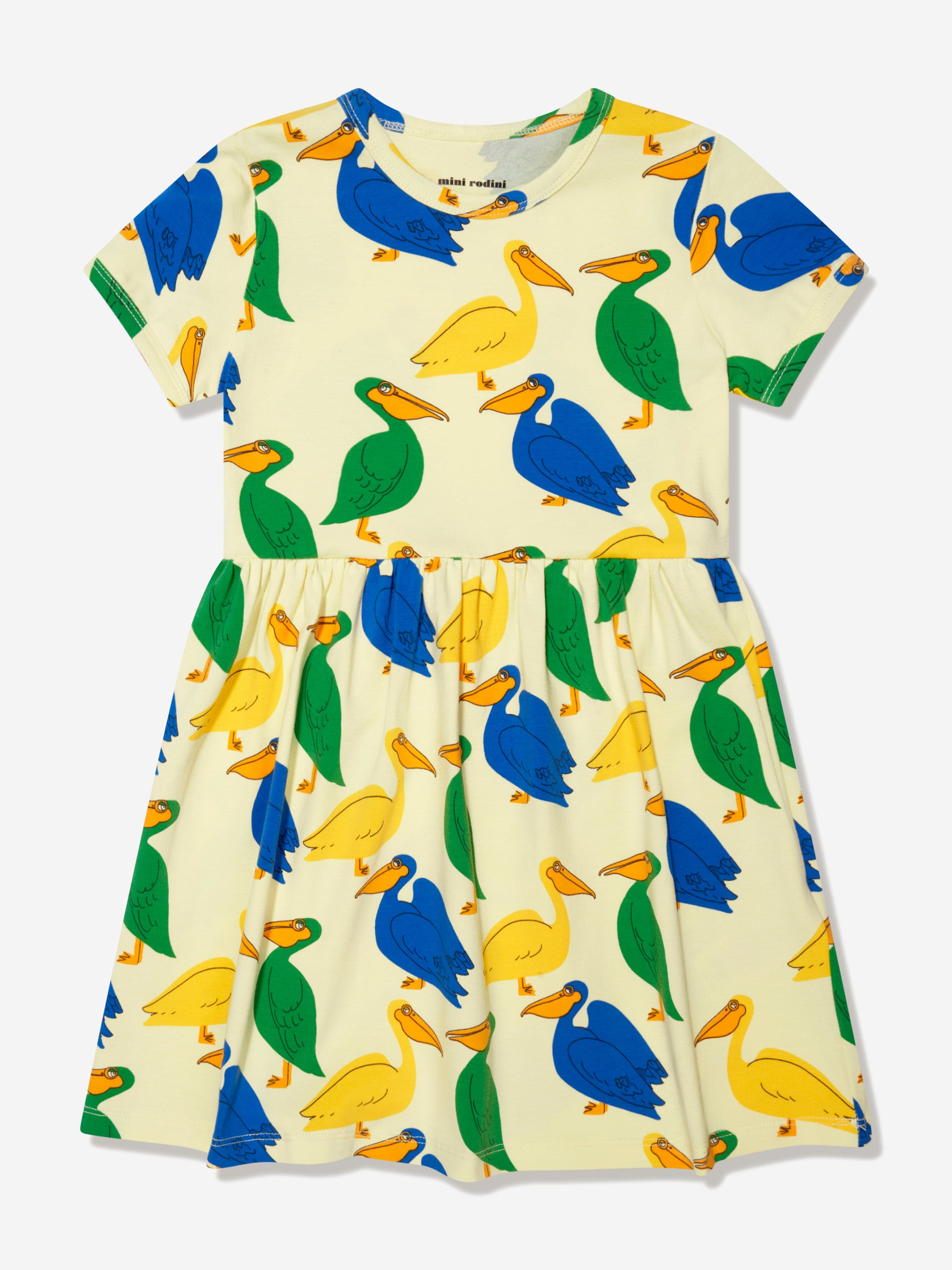 Mini Rodini Girls Pelican Dress in Yellow Buy Cheap With Mastercard