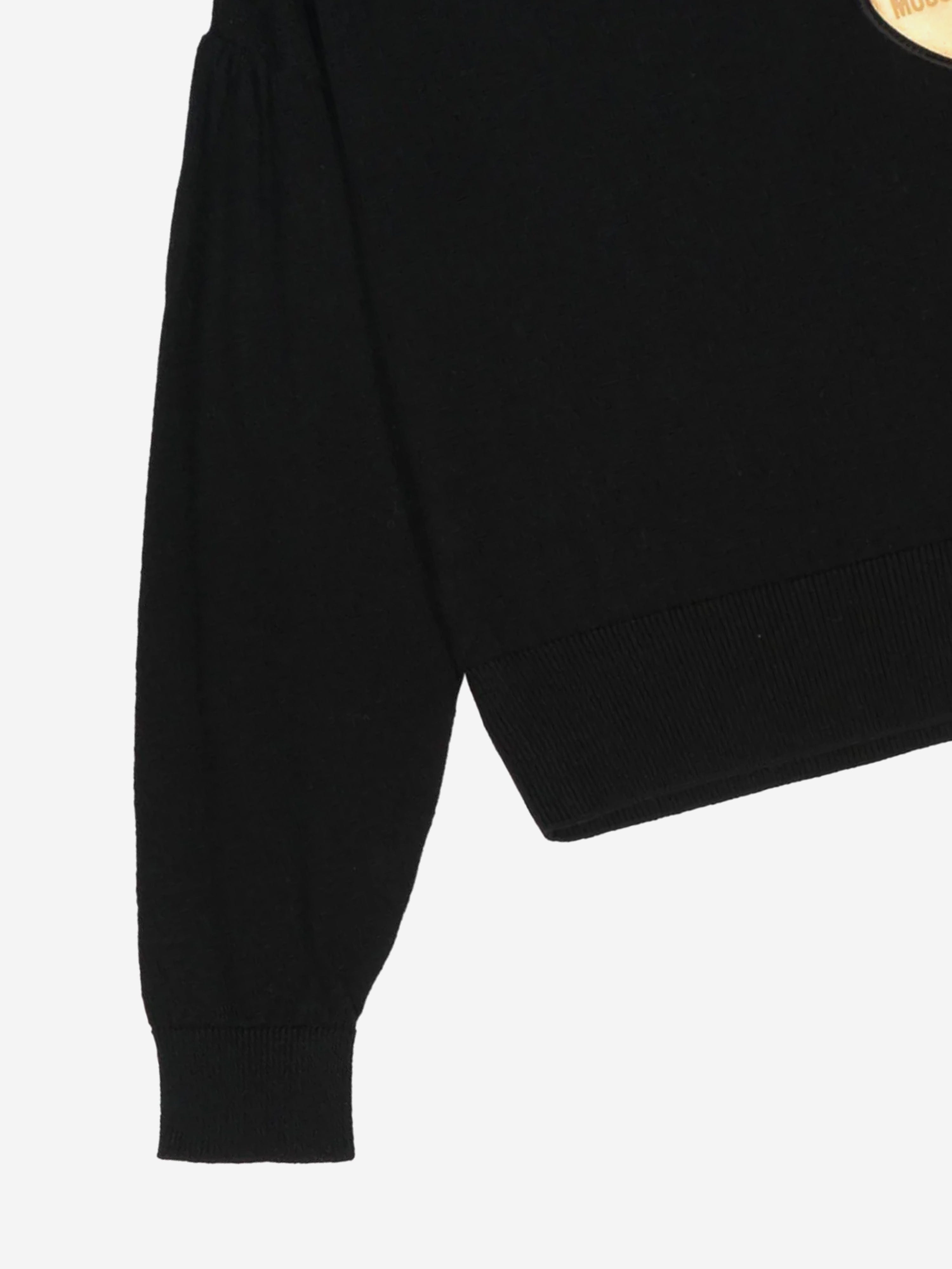Moschino Girls Bear Heart Logo Jumper in Black Clearance Store Cheap Online
