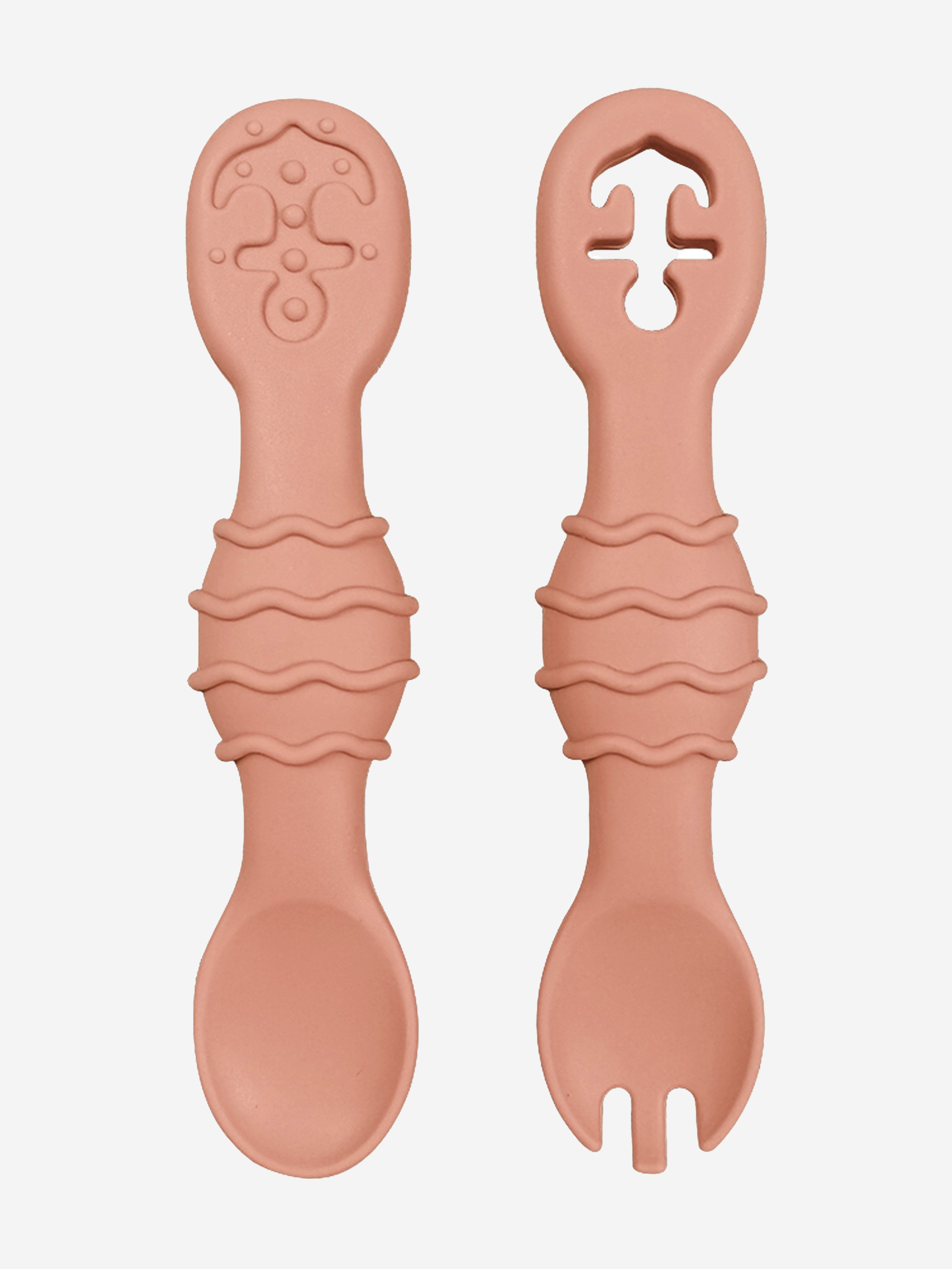 Silicon Spoon and Fork Set in Orange Original Online