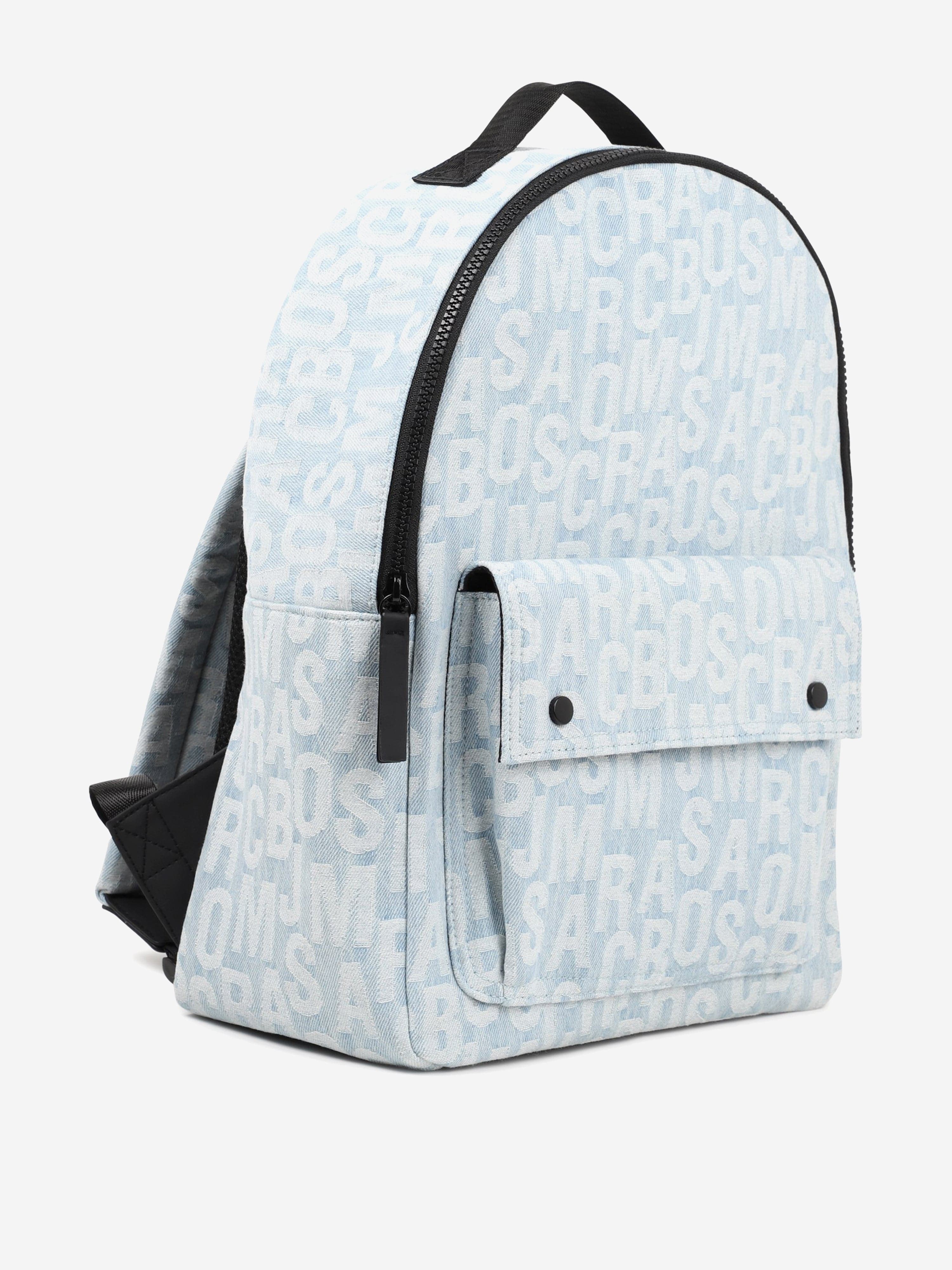 Kids Jacquard Monogram Denim Backpack in Blue (39cm) Discounts