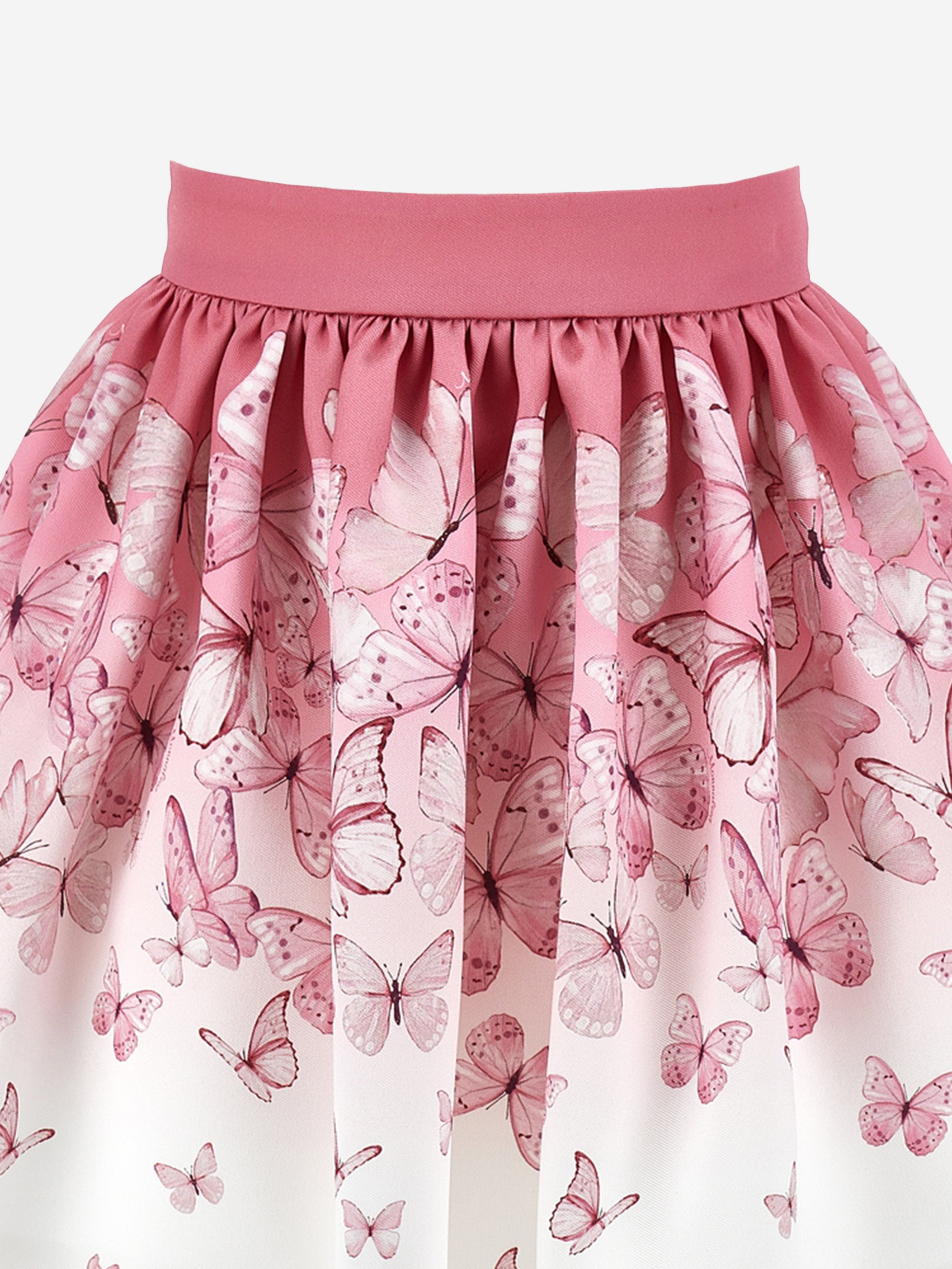 Girls Butterfly Print Skirt in Pink Discount Huge Surprise