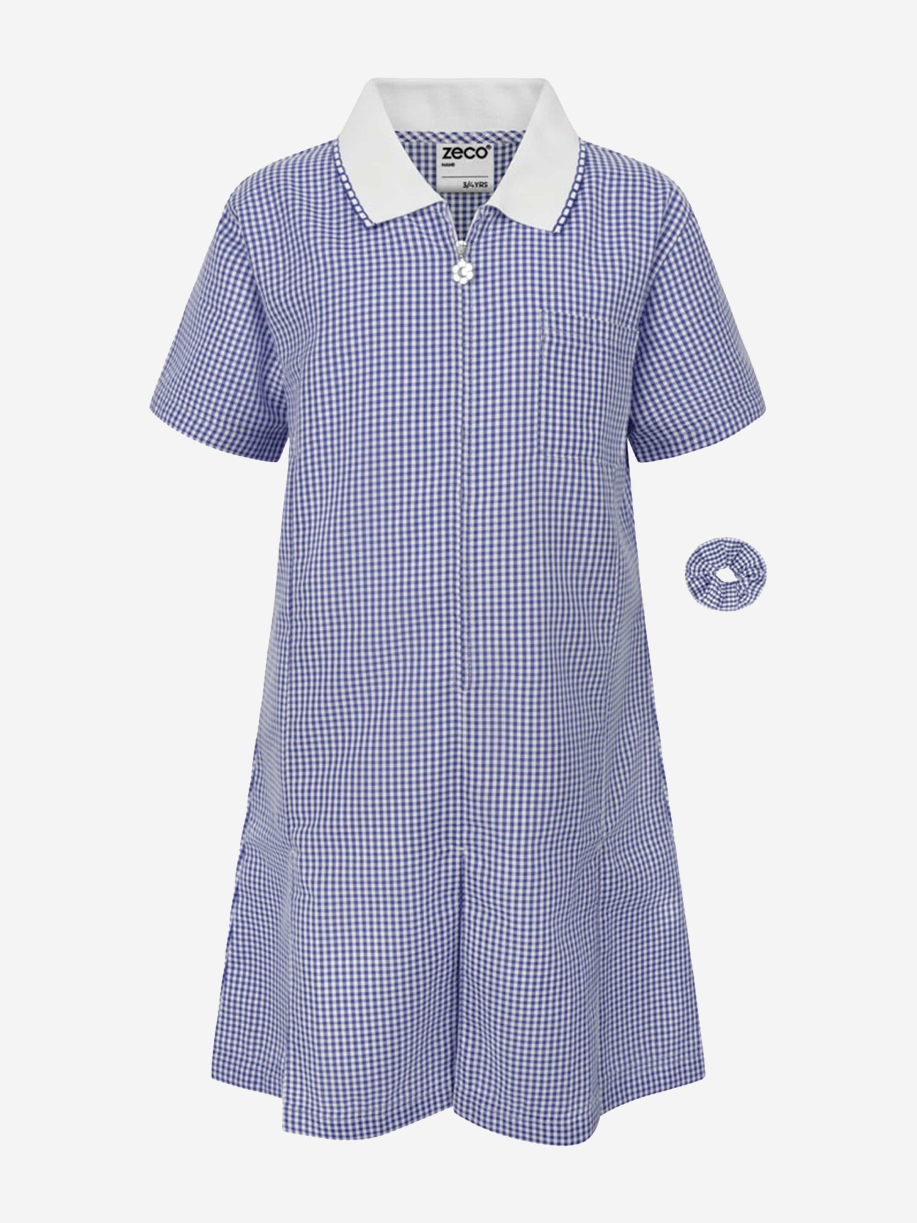 Zeco Girls School A-Line Gingham Eco-Dress in Navy Clearance Best Store To Get