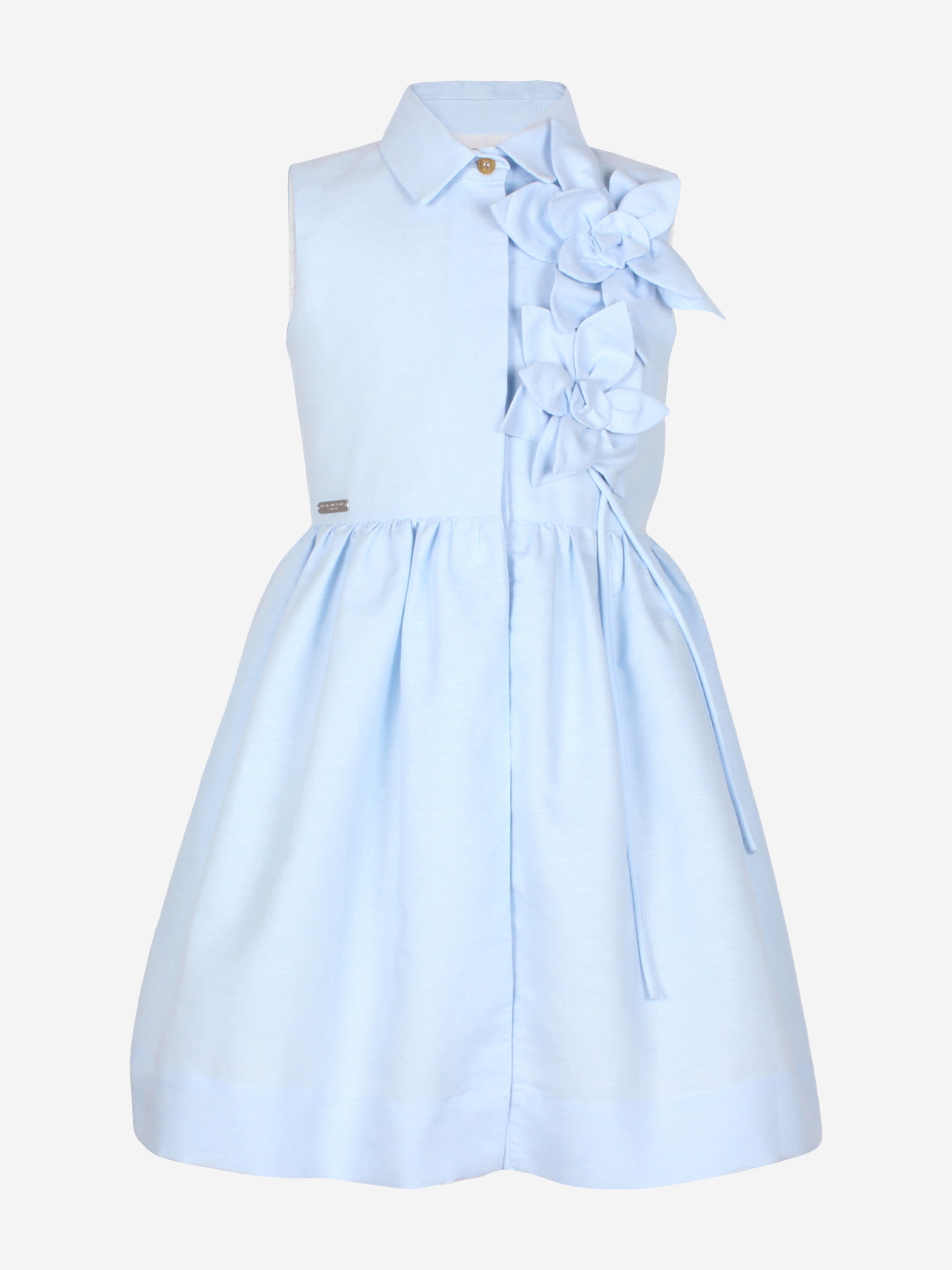 Jessie And James Girls Evergreen Flower Dress in Blue Sale Visit