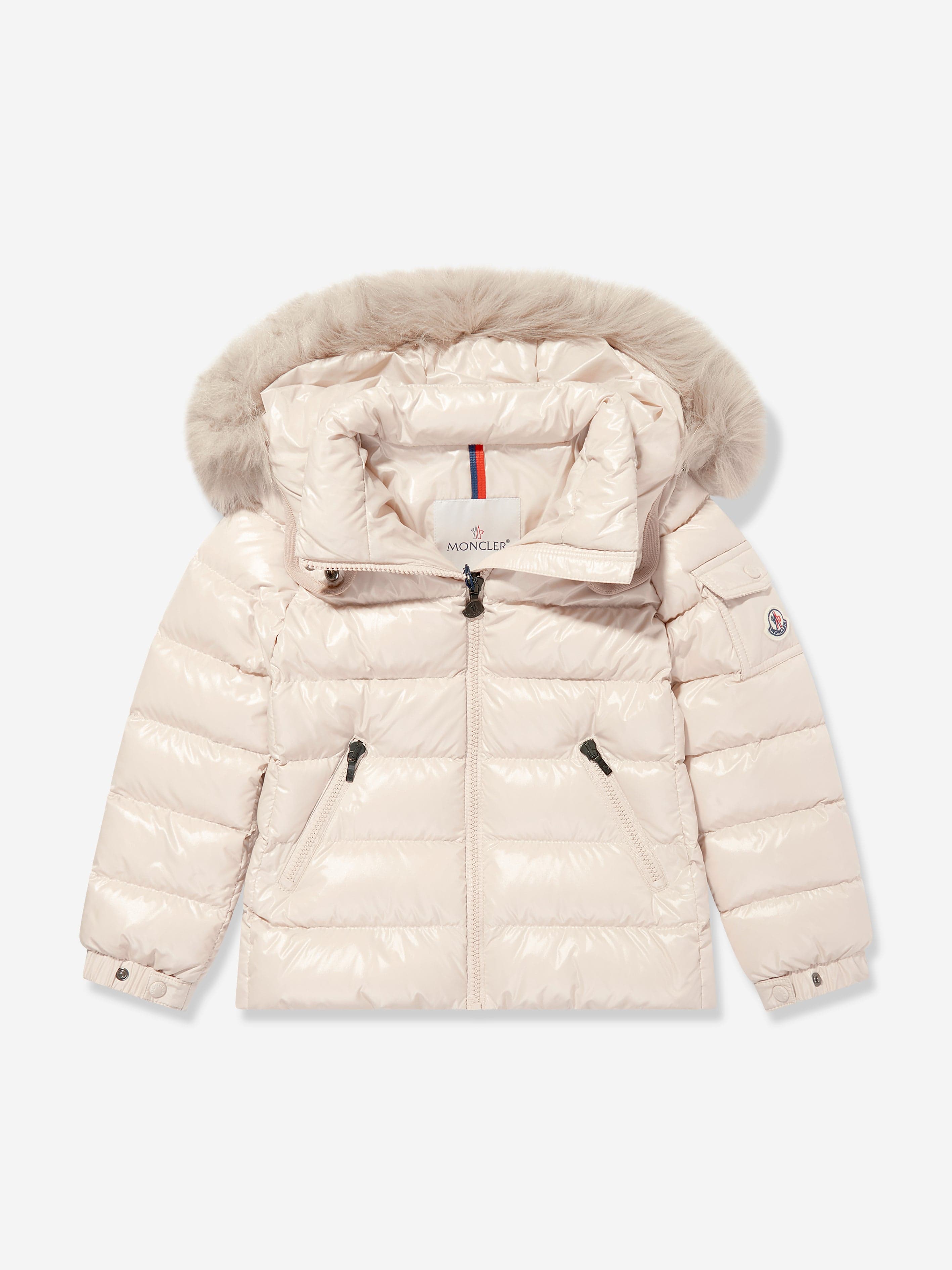 Moncler Enfant Girls Down Padded Badyf Jacket in Beige Outlet 2025 Newest