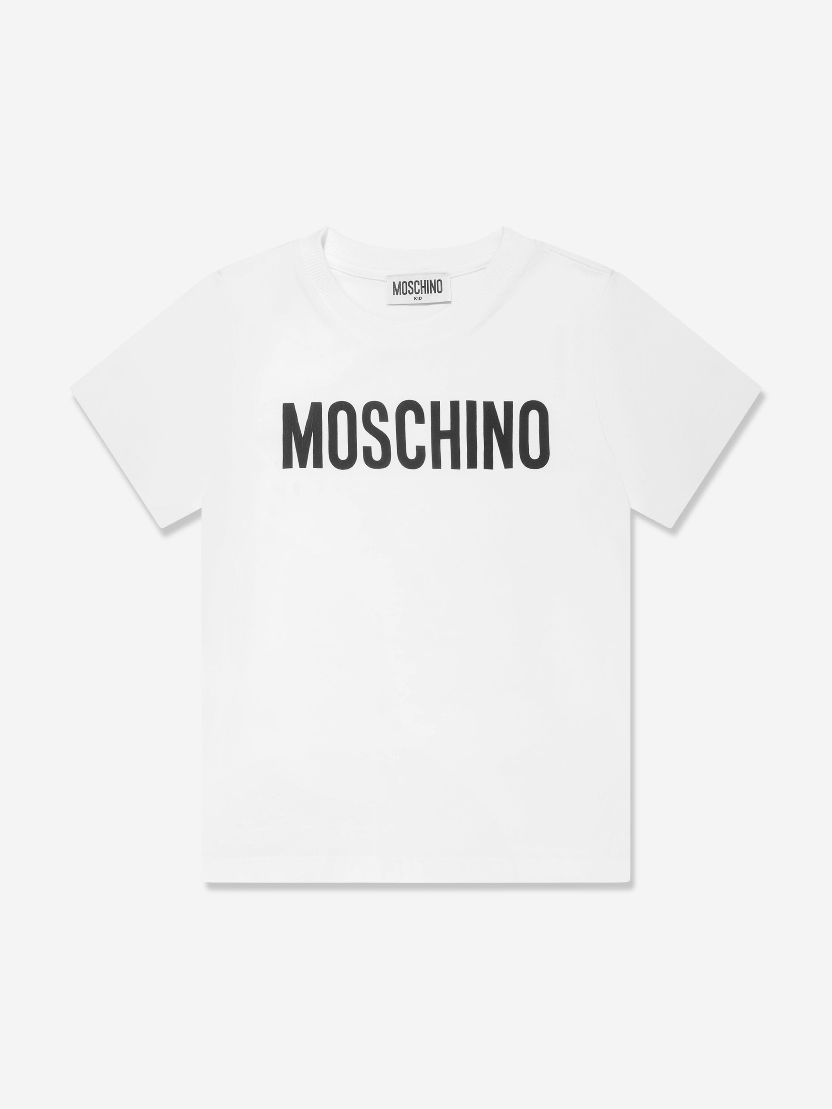 Moschino Kids Logo T-Shirt in White Outlet Brand New Unisex