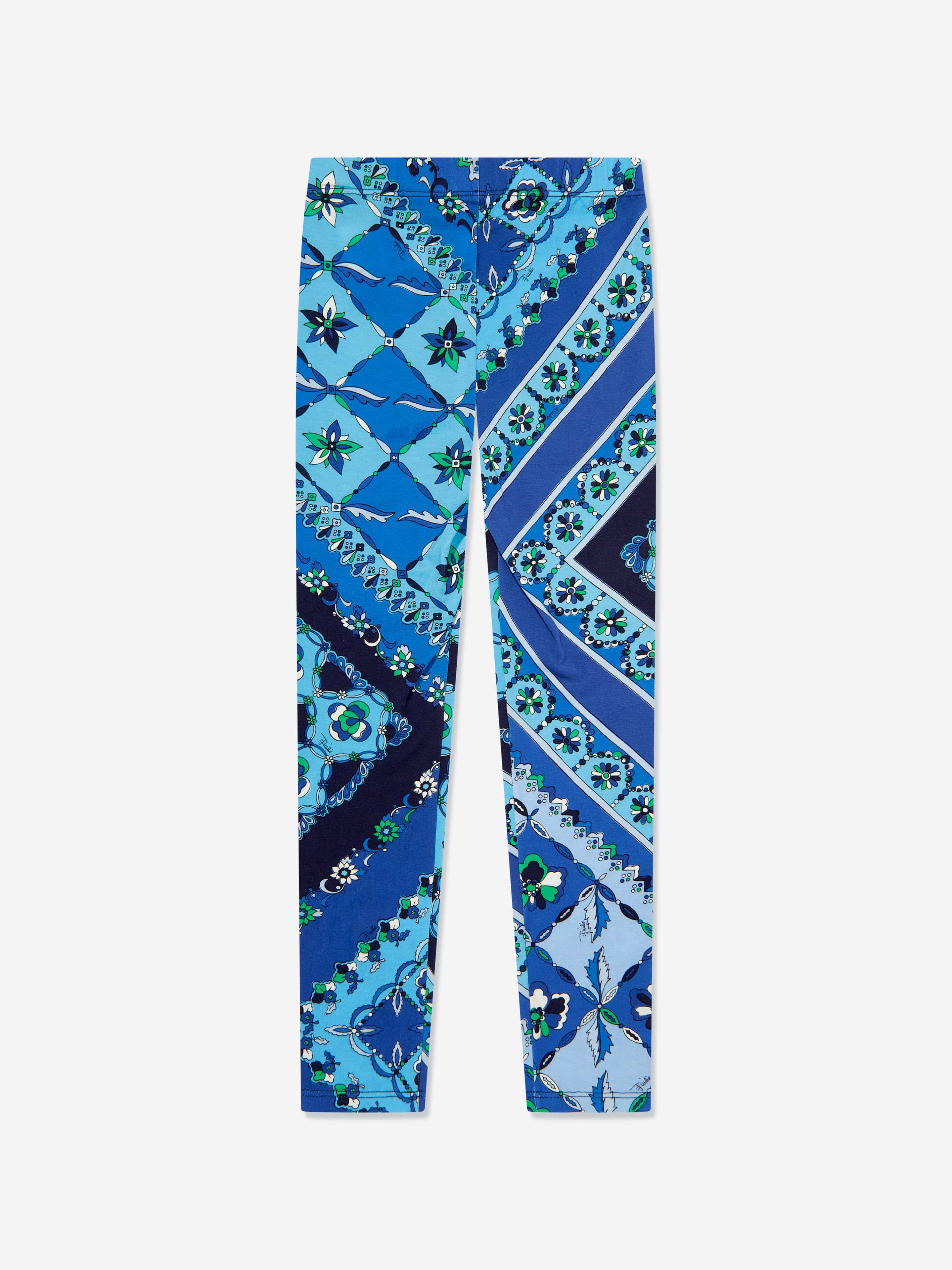 Girls Festa Print Leggings in Blue Free Shipping 2025 Unisex