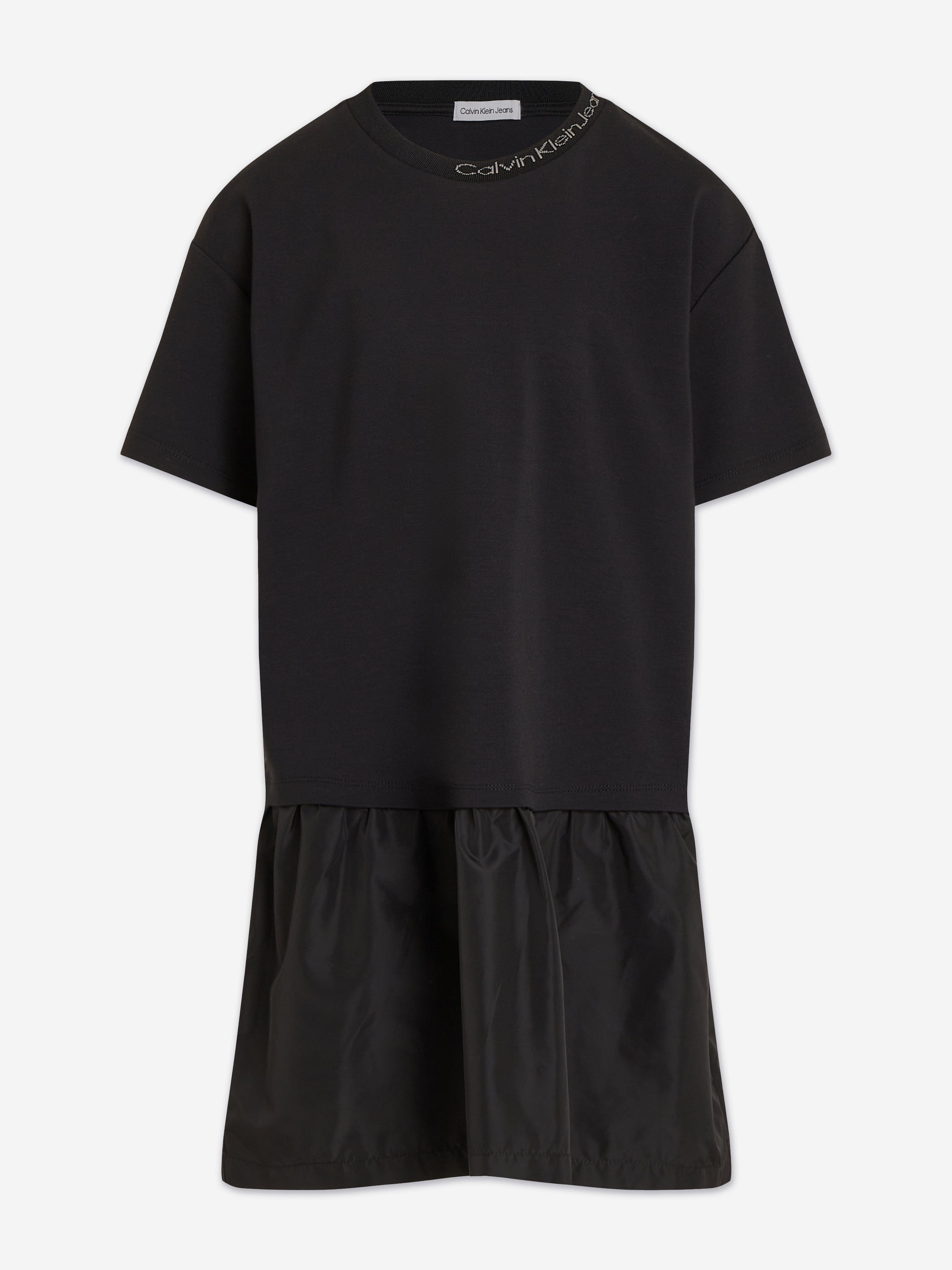 Calvin Klein Girls Mix Media Intarsia Dress in Black Cheap Sale Sale