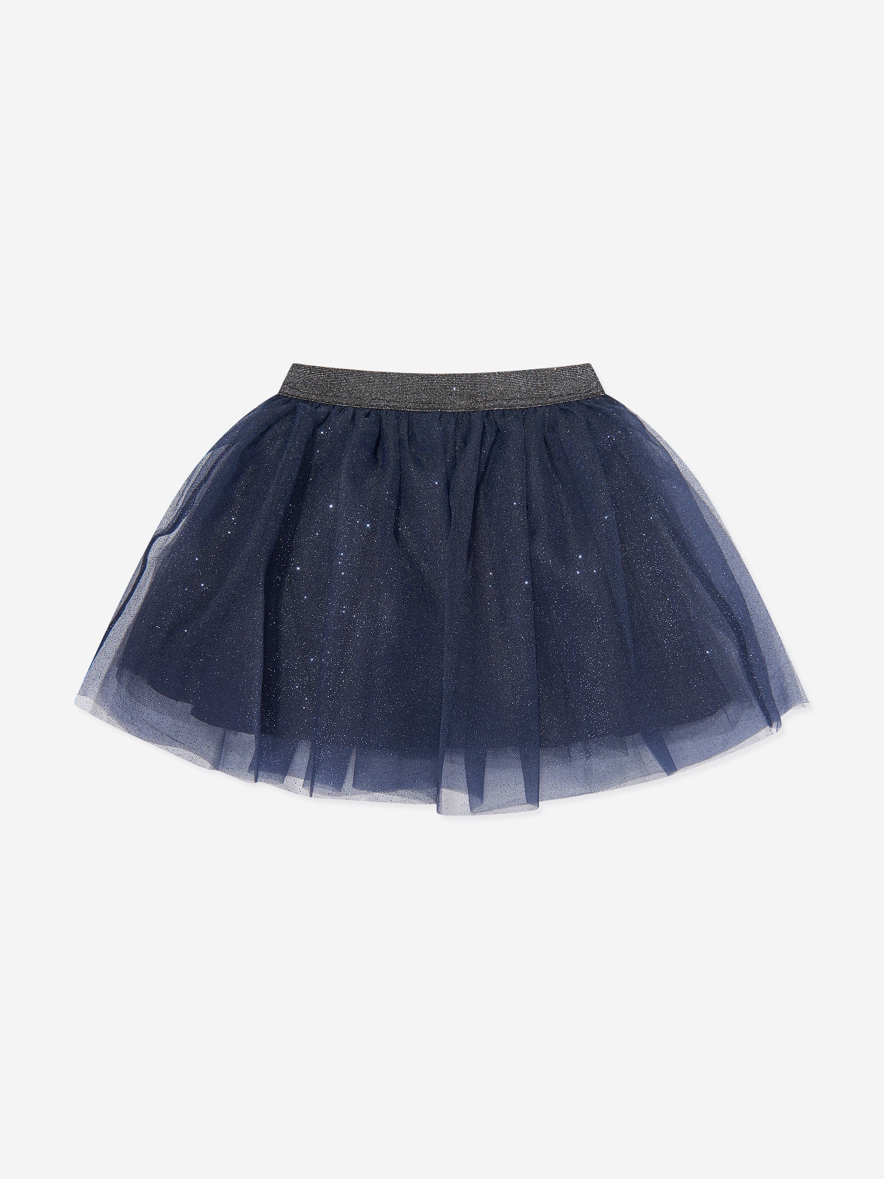 Mama Luma Girls Organza Flower Skirt in Navy Limited Edition Sale Online