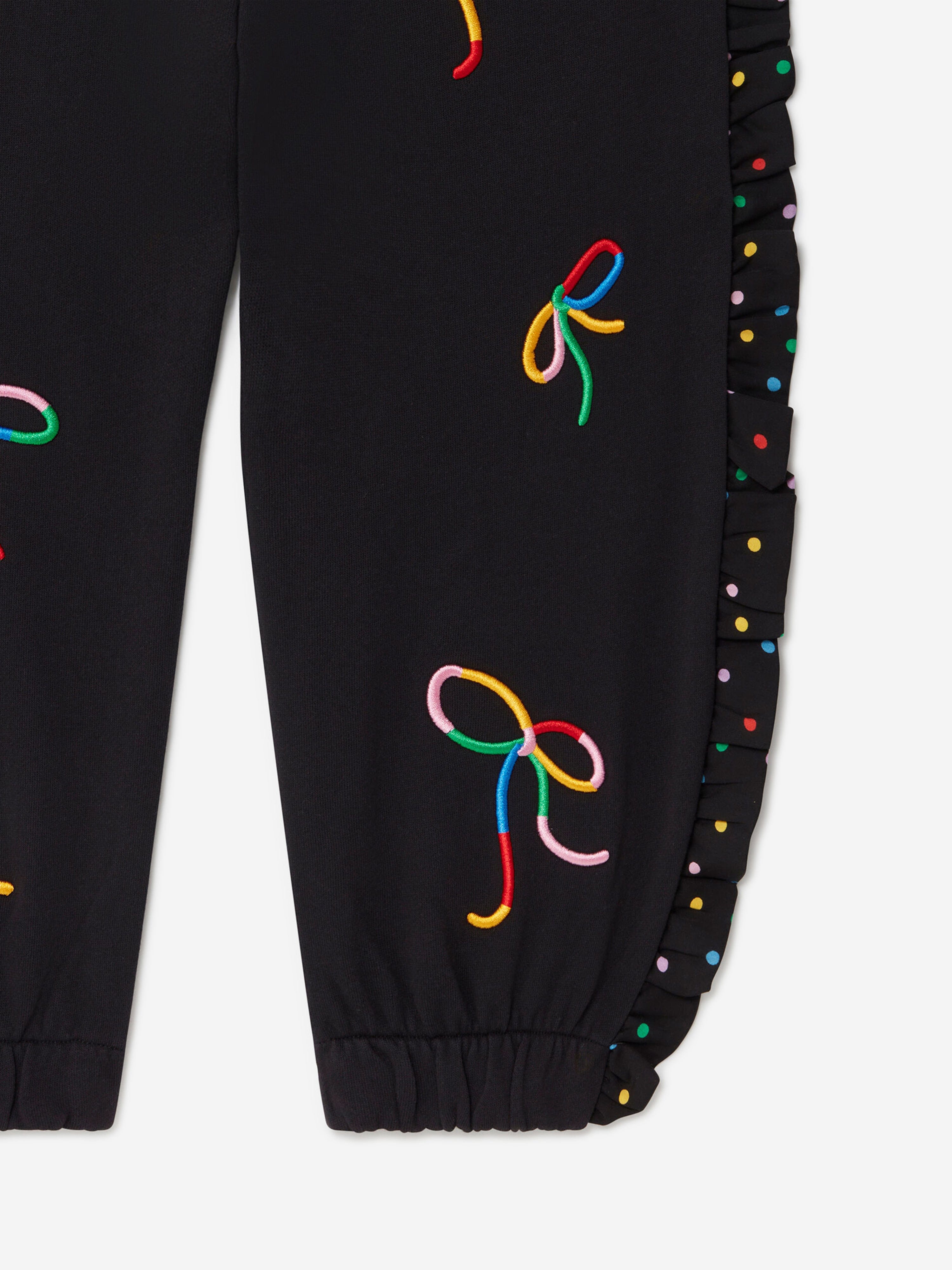 Stella McCartney Girls Bow Joggers in Black Sale Lowest Pice