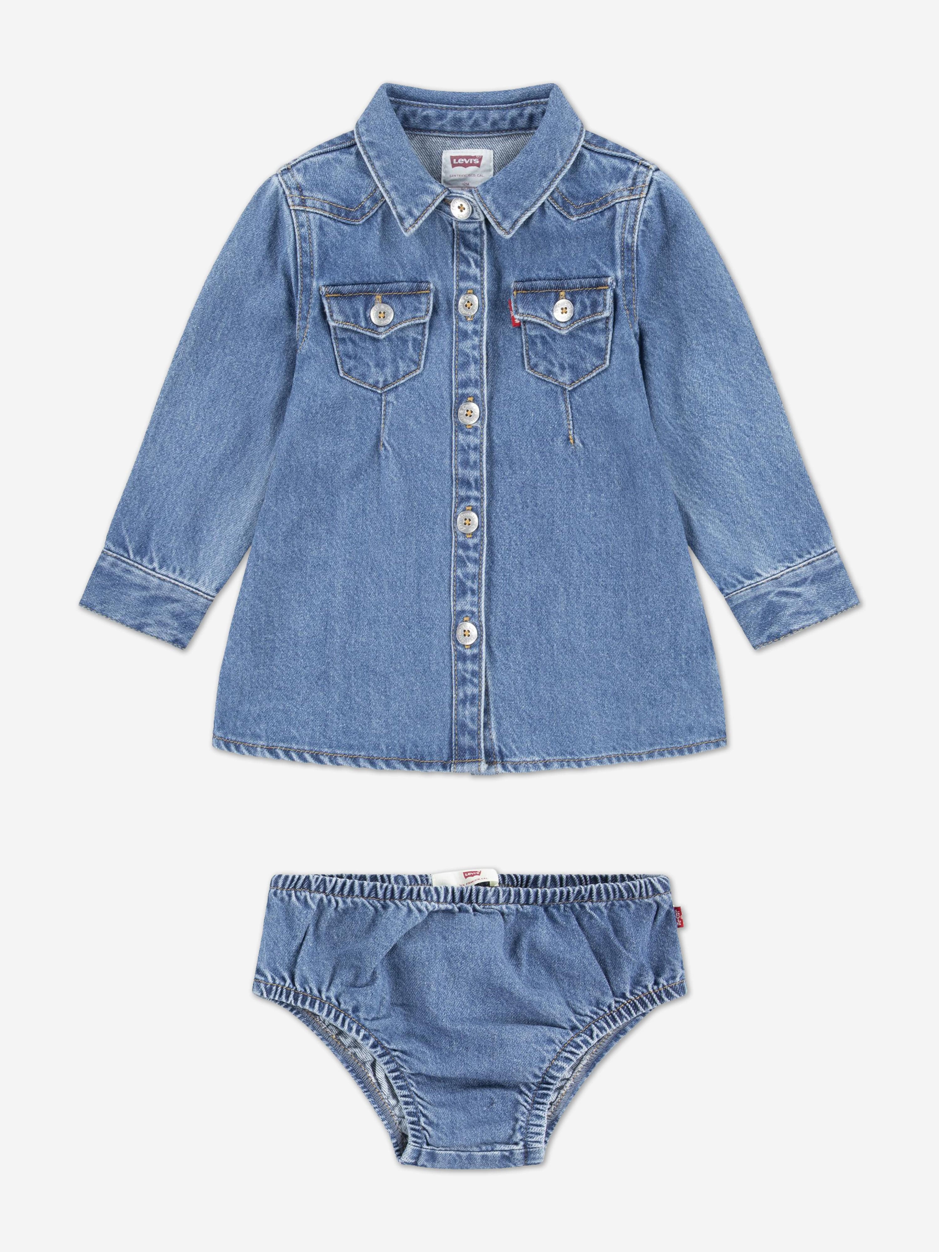 Baby Girls Out West Denim Dress in Blue Popular Sale Online