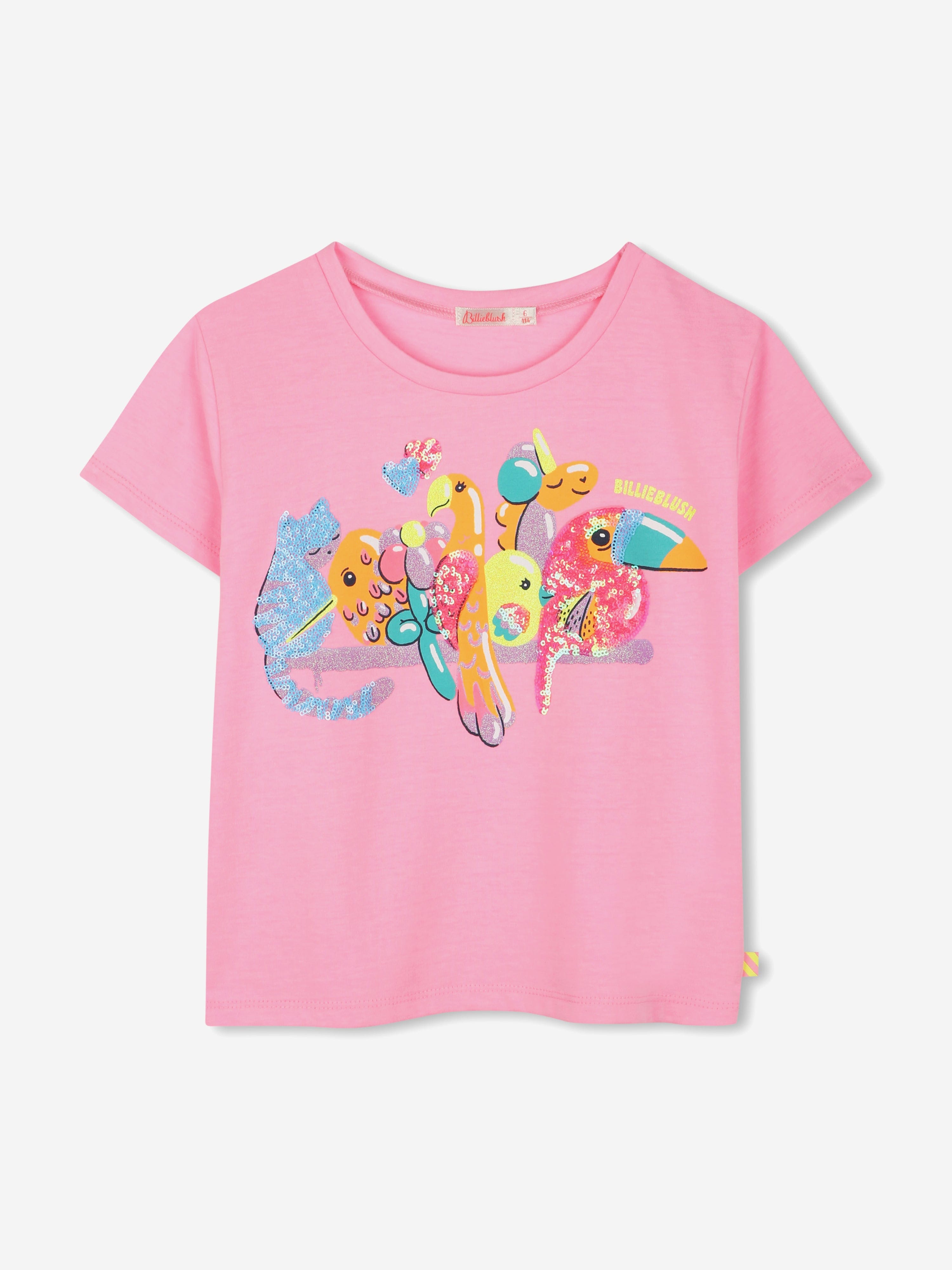 Girls Sequin Animals T-Shirt in Pink Clearance 100% Guaranteed