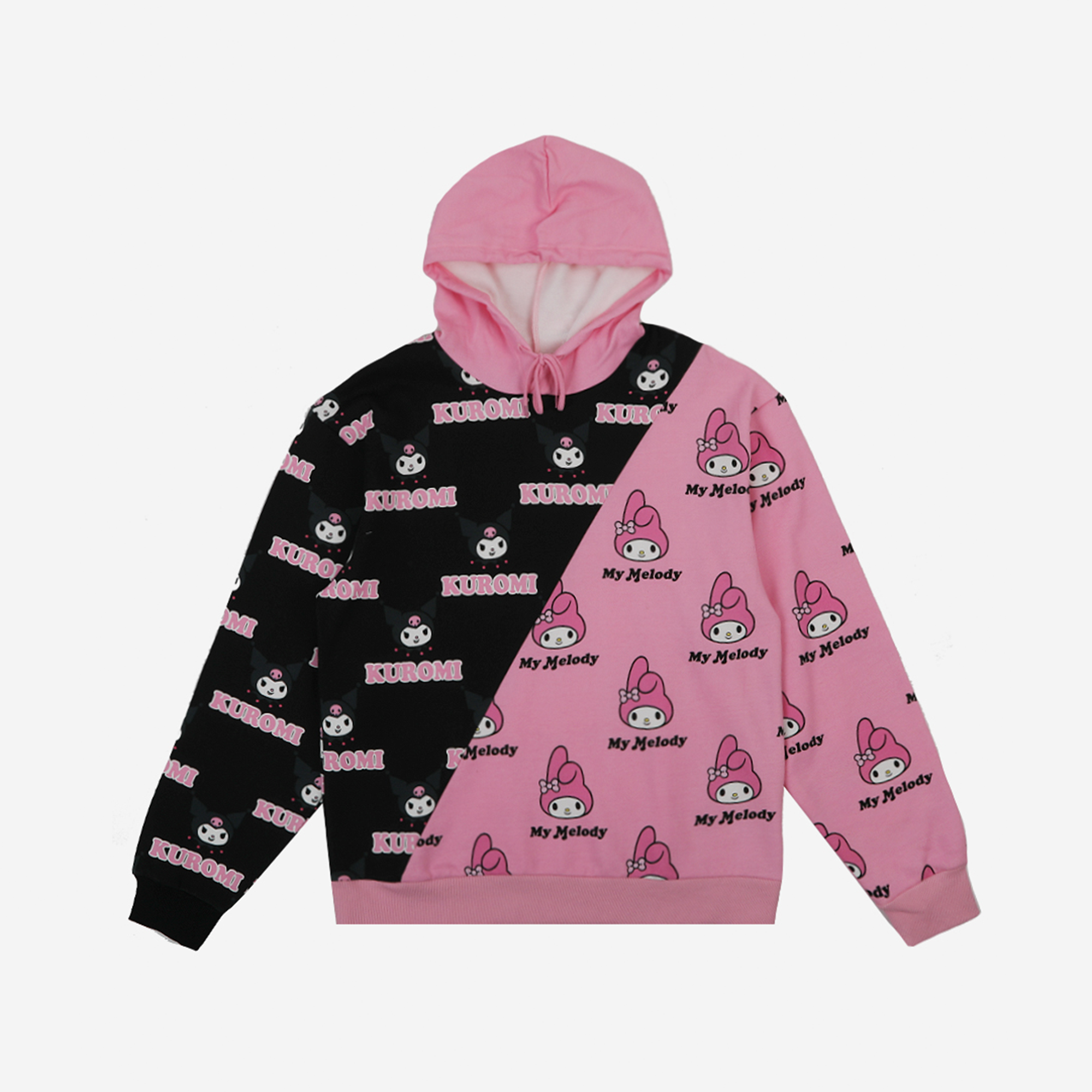 My Melody & Kuromi x Dumbgood Pattern Split Hoodie Outlet Pay With Paypal
