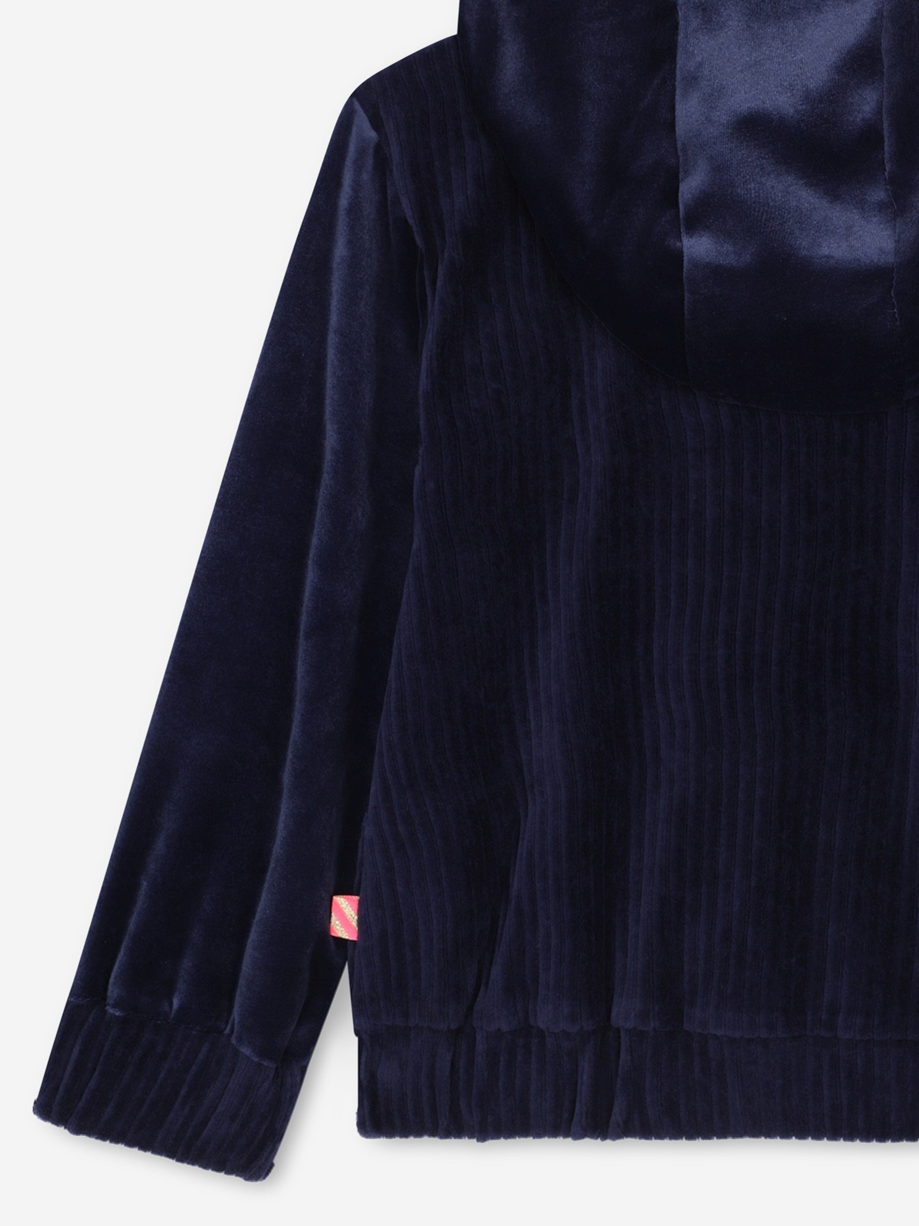 Billieblush Girls Velour Zip Up Top in Navy Low Pice Cheap Online