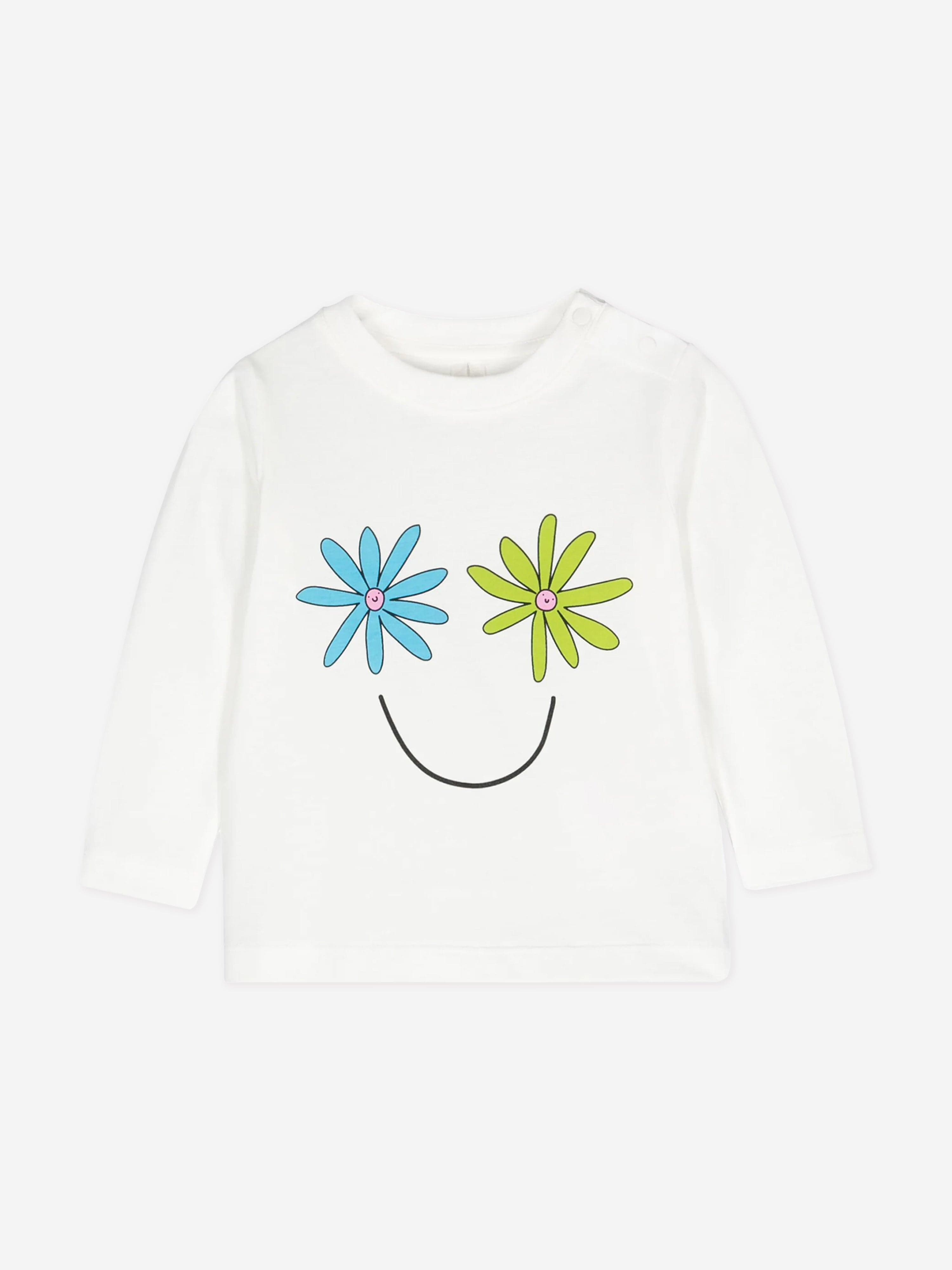 Stella McCartney Baby Girls Smiley Face T-Shirt in Ivory Ebay Cheap Pice