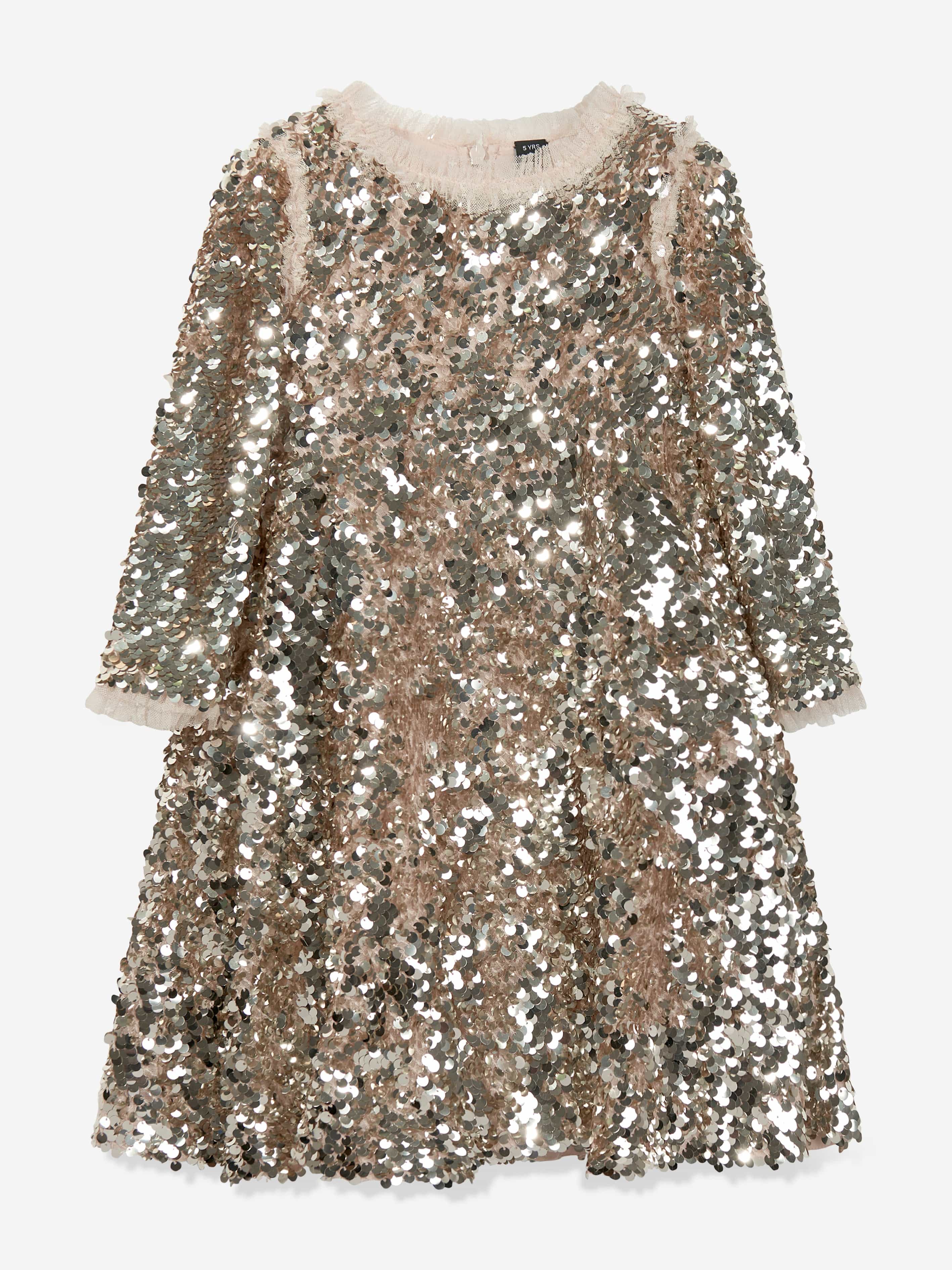 Needle & Thread Girls Hallie Sequin Dress in Gold Discount Visit New
