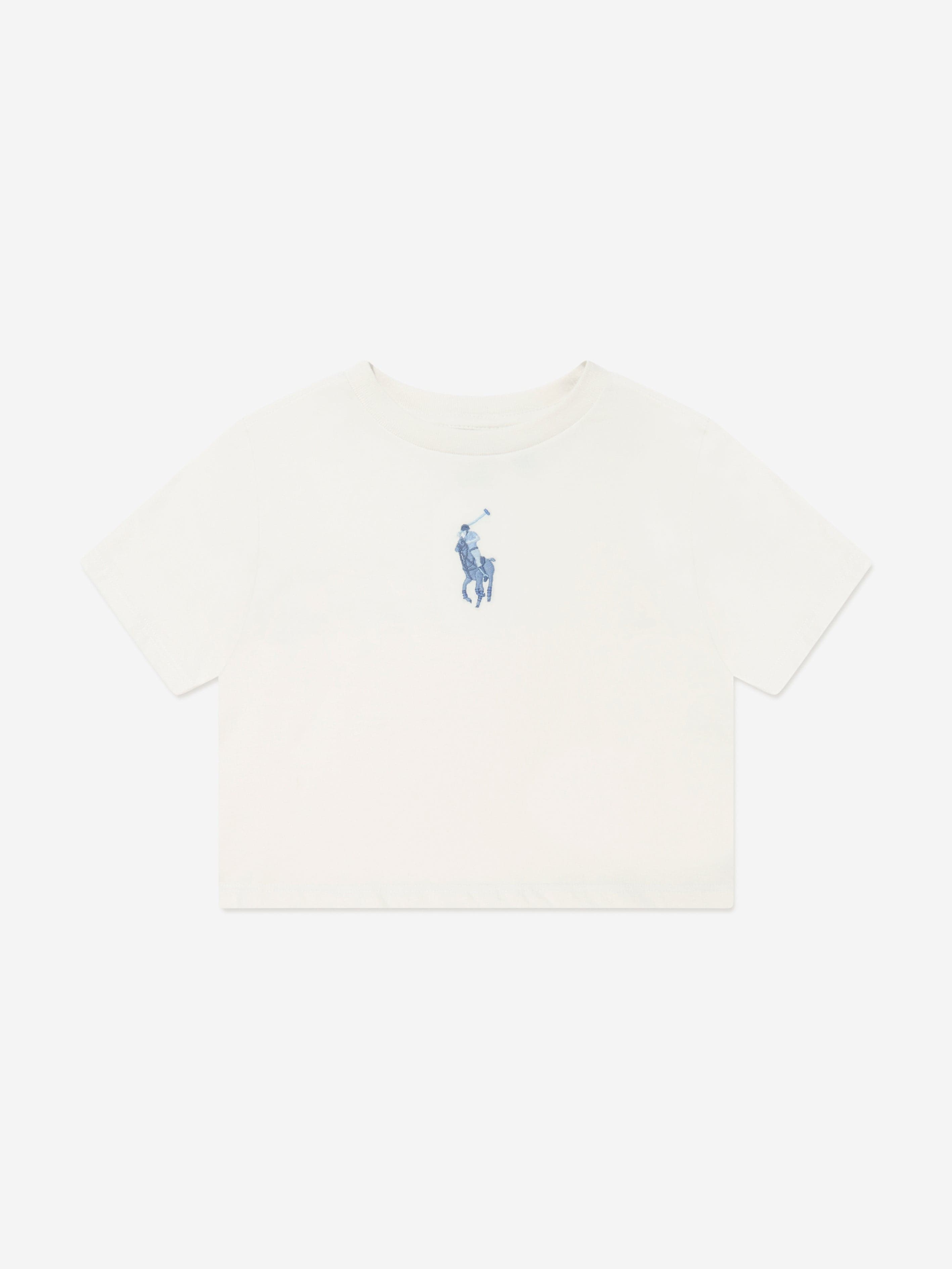Ralph Lauren Girls Big Pony Logo T-Shirt in White Buy Cheap Very Cheap