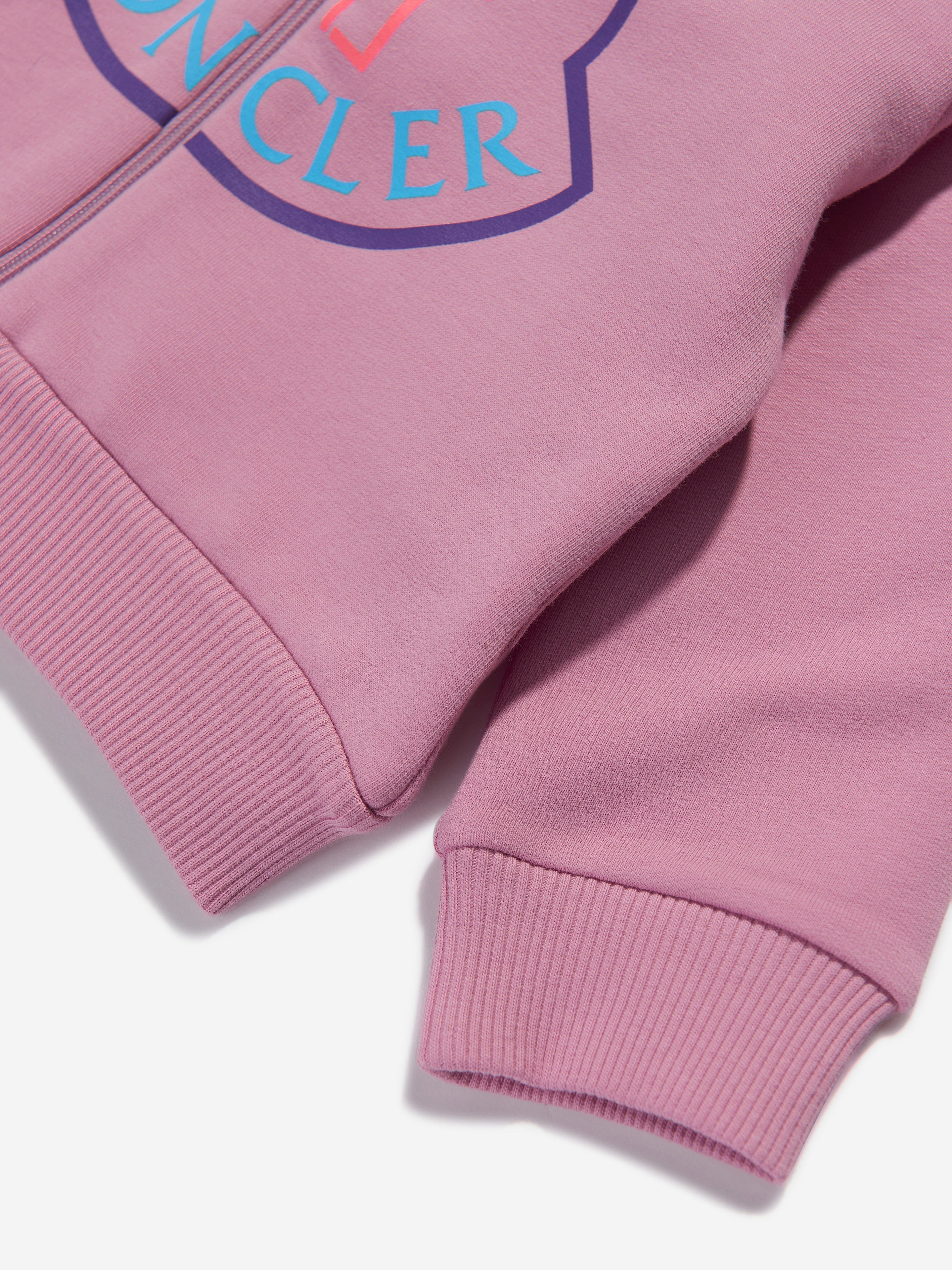 Moncler Enfant Baby Girls Logo Zip Up Top in Pink In China