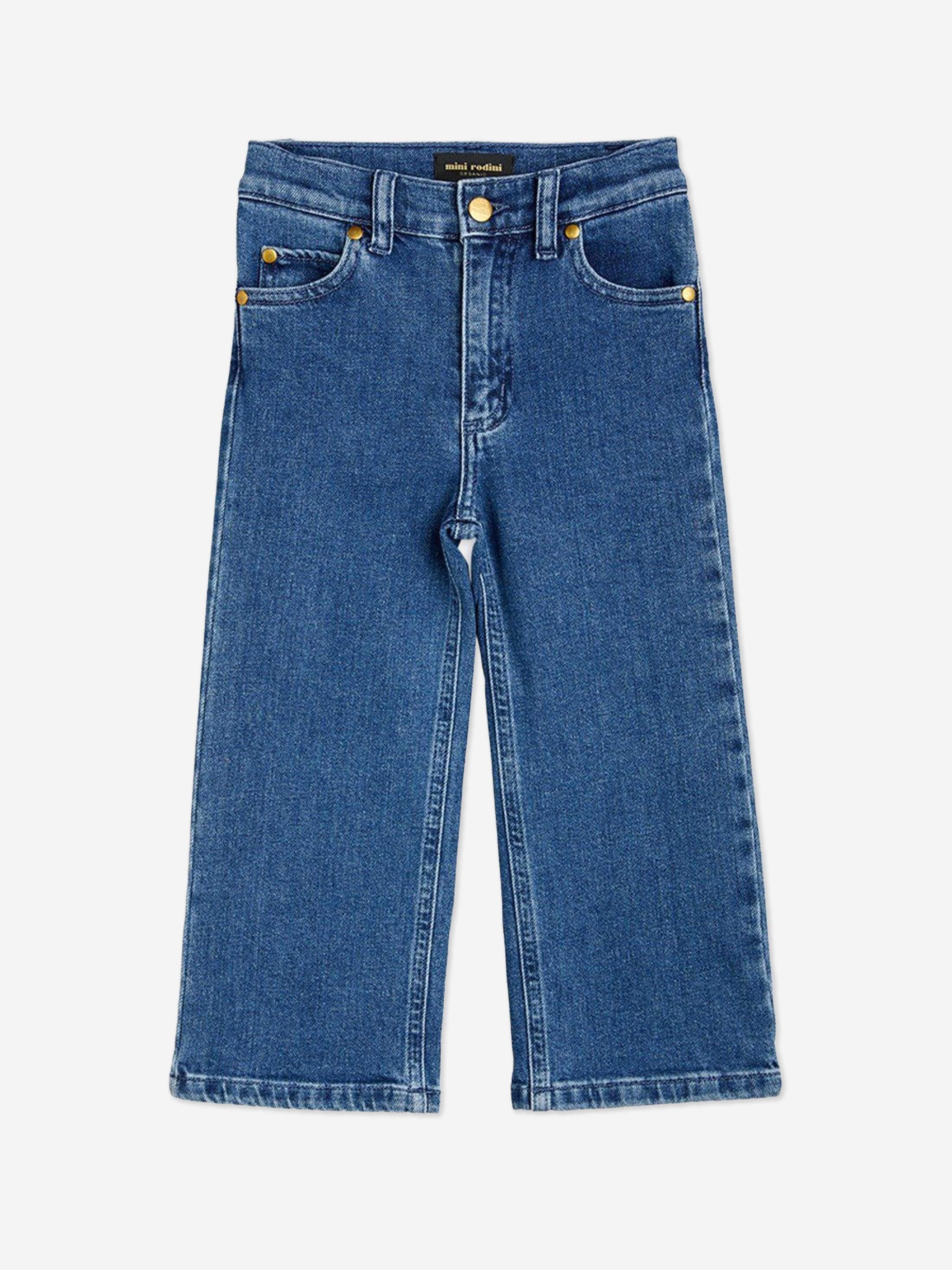 Mini Rodini Kids Wide Leg Jeans in Blue Amazing Pice